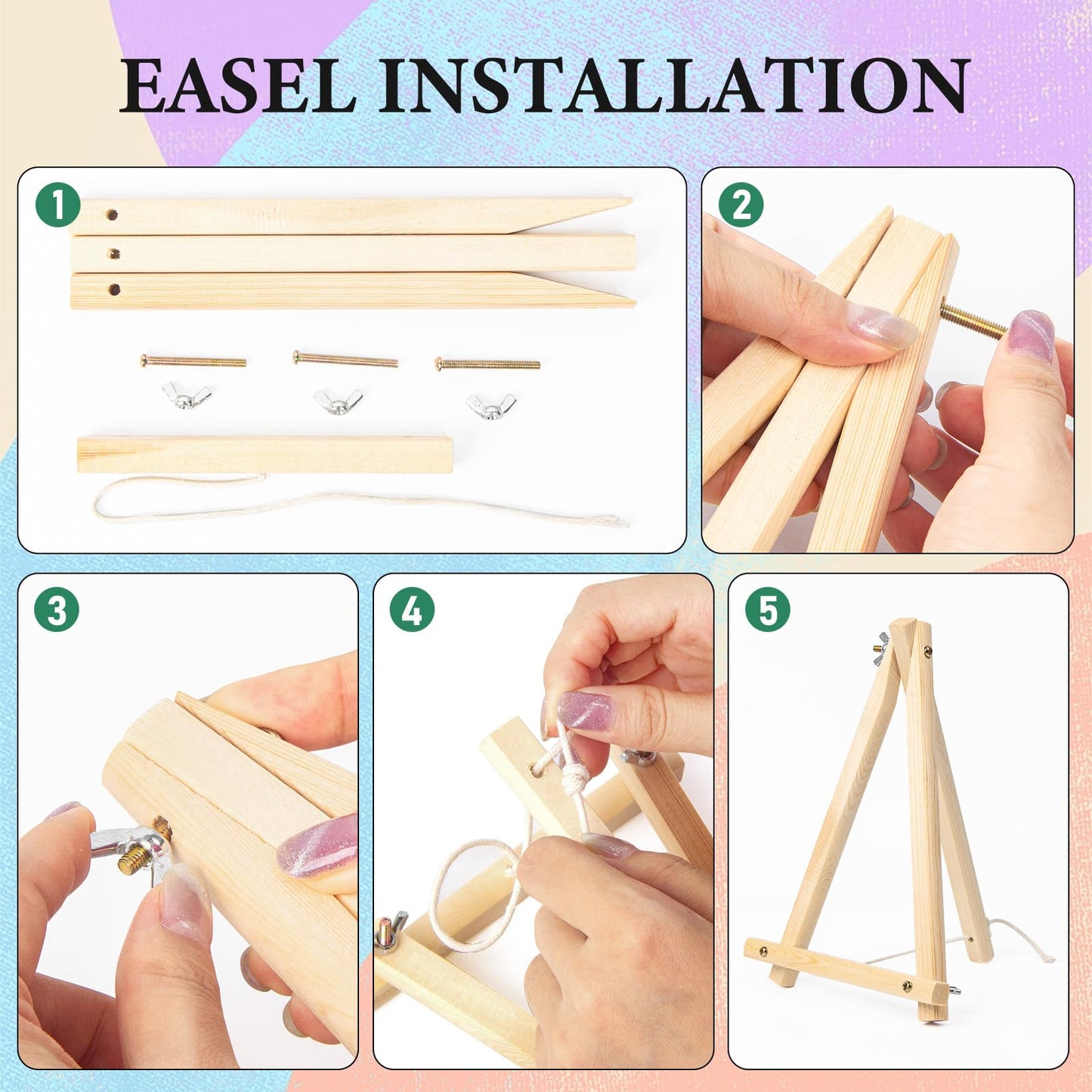 4 Pack Framed Paint by Numbers Kit for Adults with Wooden Easel, Cocktail Paint by Numbers with Frame for Beginner, Retro Cocktail Adult Paints by Number Kits on Canvas Framed for Wall Decor 8 x 12 In