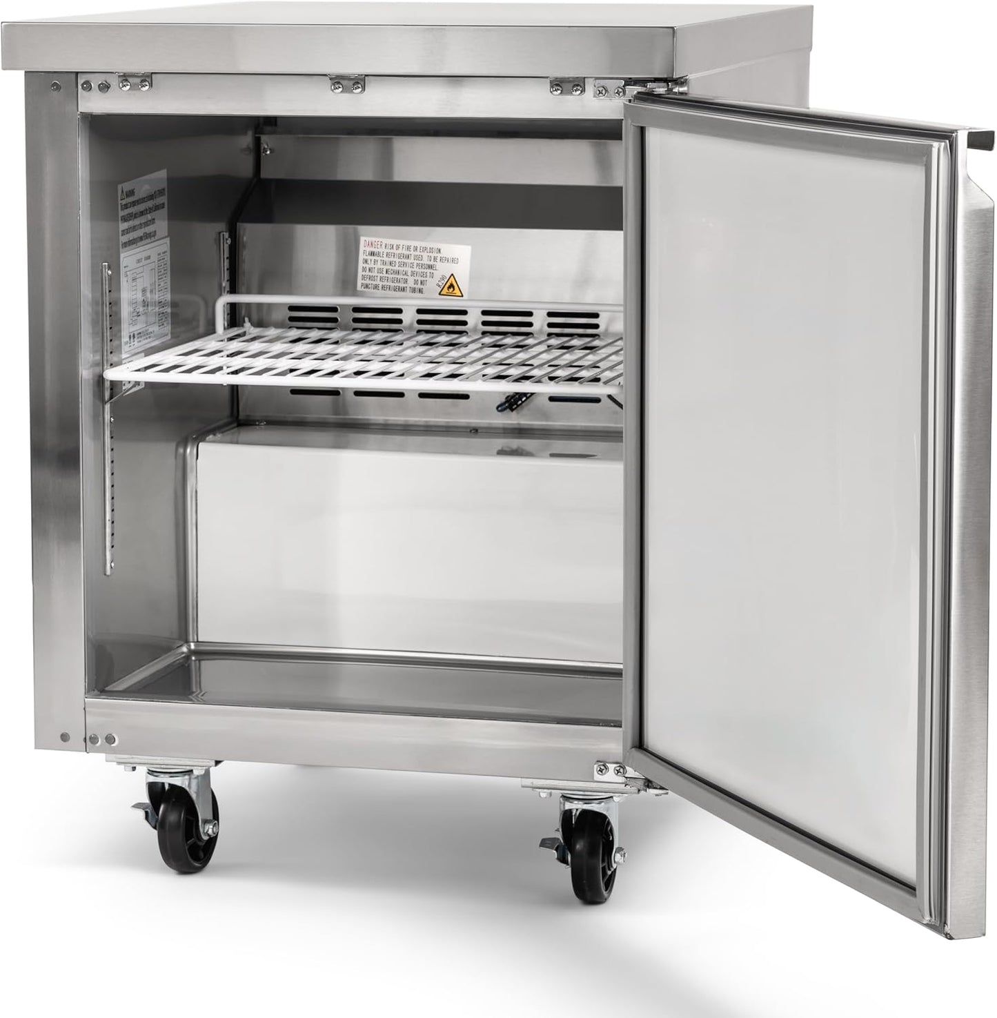 PEAK COLD Commercial Under Counter Stainless Steel Freezer; 27" W