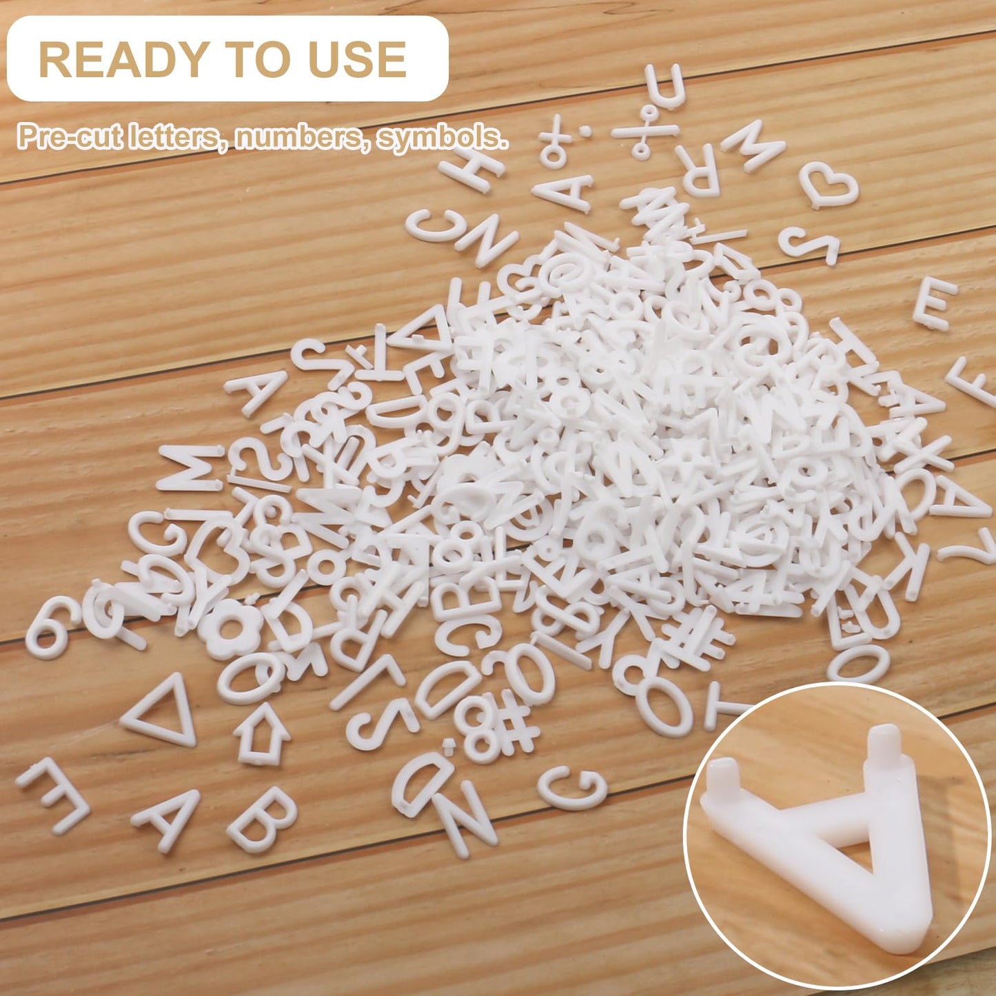 Letters for Letter Board Letters Only, 1 inch White Message Board Letters Felt Letter Board Sign Accessories (378 pcs), 1” Pre Cut Plastic Letterboard Letters Numbers Changeable Menu Board Replacement