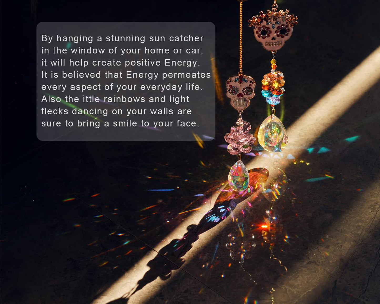 H&D Crystal Rhinestones Suncatcher Window Hang Pendant, Rainbow Maker, Christmas Tree, Garden, Wedding Decoration