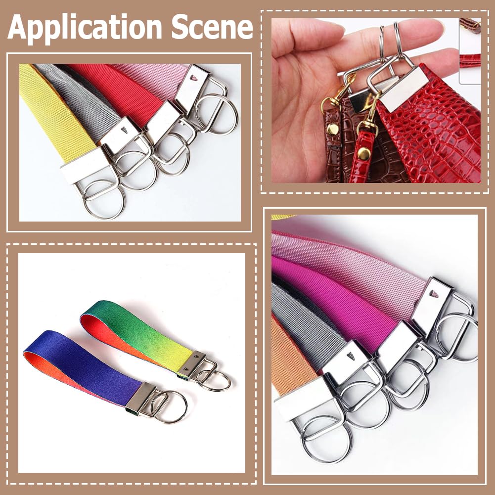 SOFPLATE 75Pcs 6 Colors 1 Inch Key Fob Hardware Kit Lanyard Hardware Set with Keyrings 25 Tassel Charms 25 Swivel Snap Hooks Wristlet Keychain Kit for Key Chain Making DIY Crafts Accessories Supplies