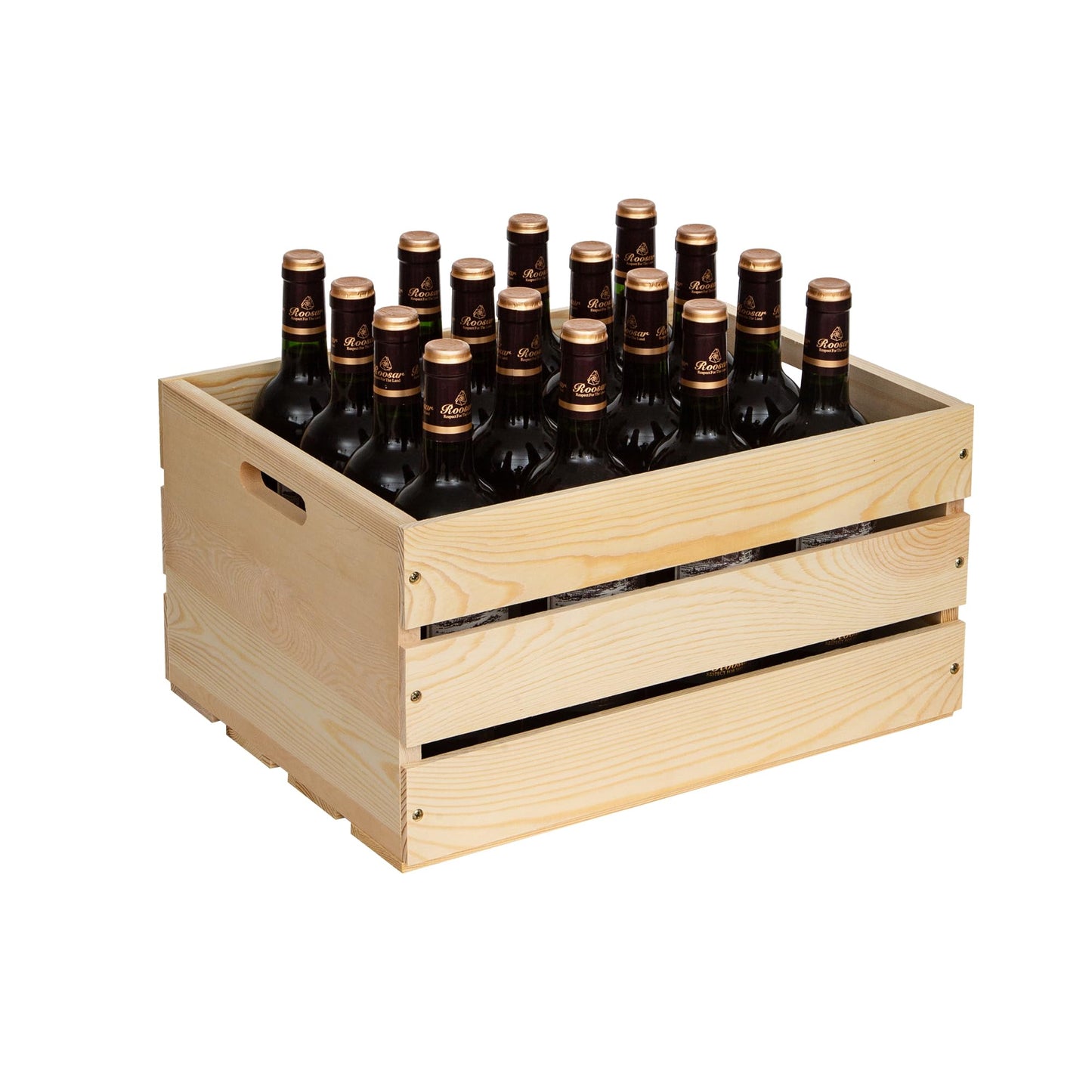 FORBRADS 1 Piece Large Pine Wood Crates For Storage, Unfinished Natural Wooden Crates, 17" x 13" x 8.9"