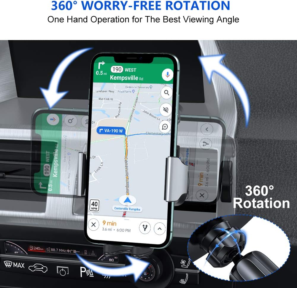 Miracase Upgraded-2nd Generation Universal Phone Holders for Your Car, Hands Free Air Vent Car Phone Holder Mount Compatible with iPhone 16/15/14/13/12/11 Series and All Phones