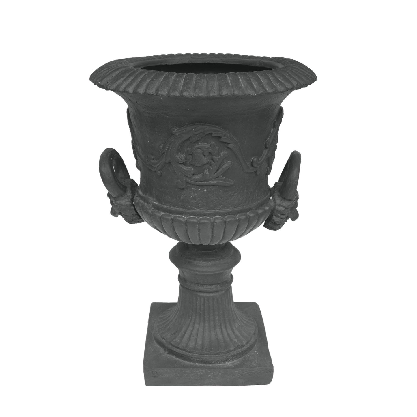 agnixnaf Garden Urn Planter,Outdoor Flower Pots Home Garden,Flower Plant Pot,Concrete Planter,Durable Structure,with Botanical Accents and Square Base