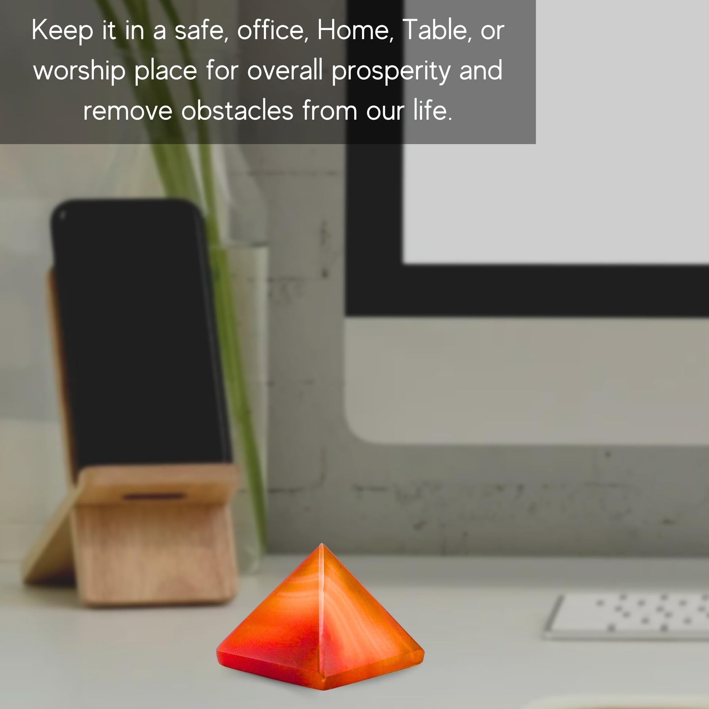 Amazing Gemstone Carnelian Onyx Pyramid Crystal Healing Stones - 1" Great Pyramid Figurine of Natural Stone Pyramid for Meditation, Reiki, Chakra Balancing and Crystal Pyramids Grid