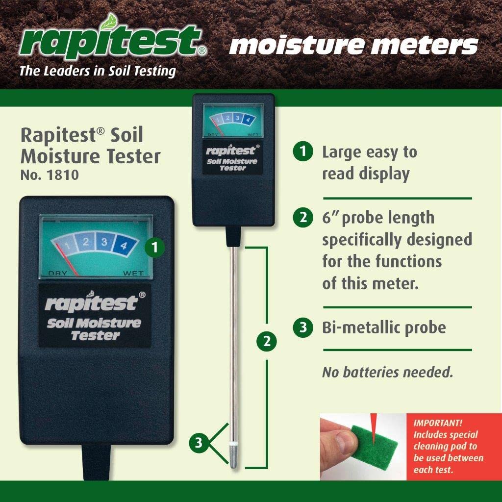 Luster Leaf/Rapitest Soil Moisture Tester for Containers, Lawns and Gardens