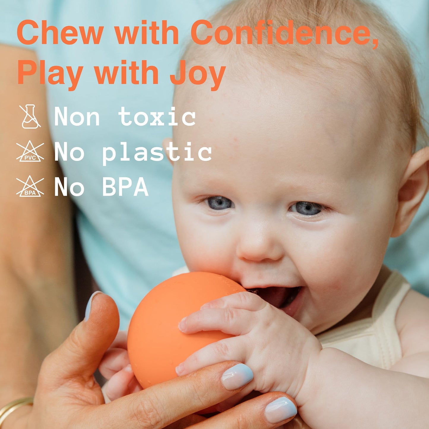 b is for Ball® Food Grade Silicone Sensory Baby & Toddler Ball | teether | squirty Bath Toy | Stacking Toy | Montessori Toy | Dishwasher Safe | 6 Months+ | 2 Ball Set