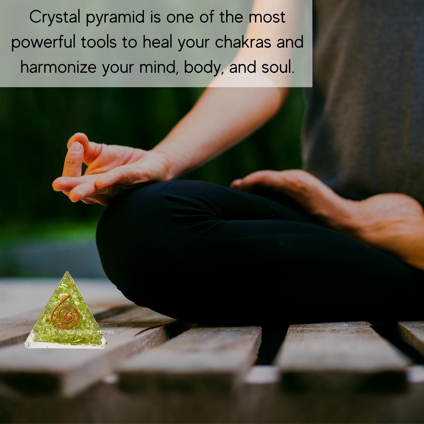 Amazing Gemstone Peridot Orgone Pyramid - 30mm Small Orgonite Pyramids with Crystals and Healing Stones - Authentic Organite Gifts