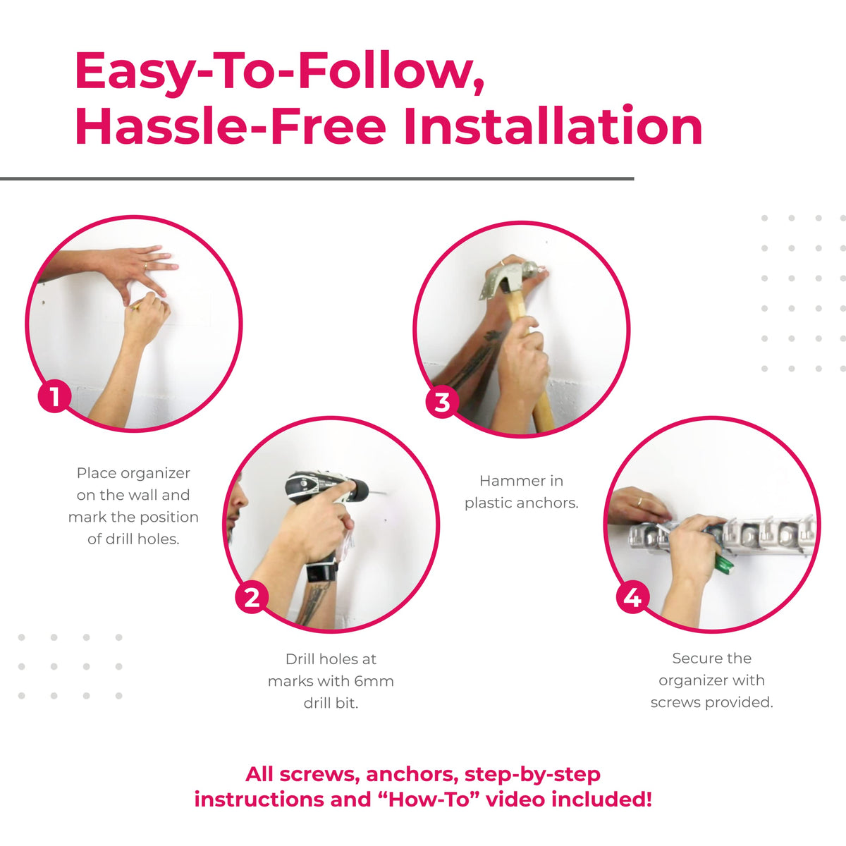 EXTRA GRIP Mop & Broom Holder Wall Mount (2 Count)