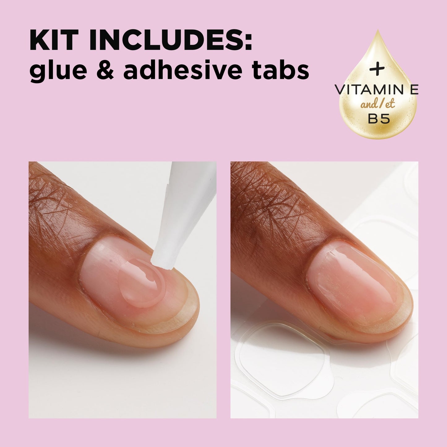 Sally Hansen Salon Effects Perfect Press-On Short'Ease Nails | Oval Shape | Easy to Apply, Non-Damaging, Natural Look Vitamin E & B5 | 30 Nails, Nail Glue, Adhesive Tabs, File| Short Queen
