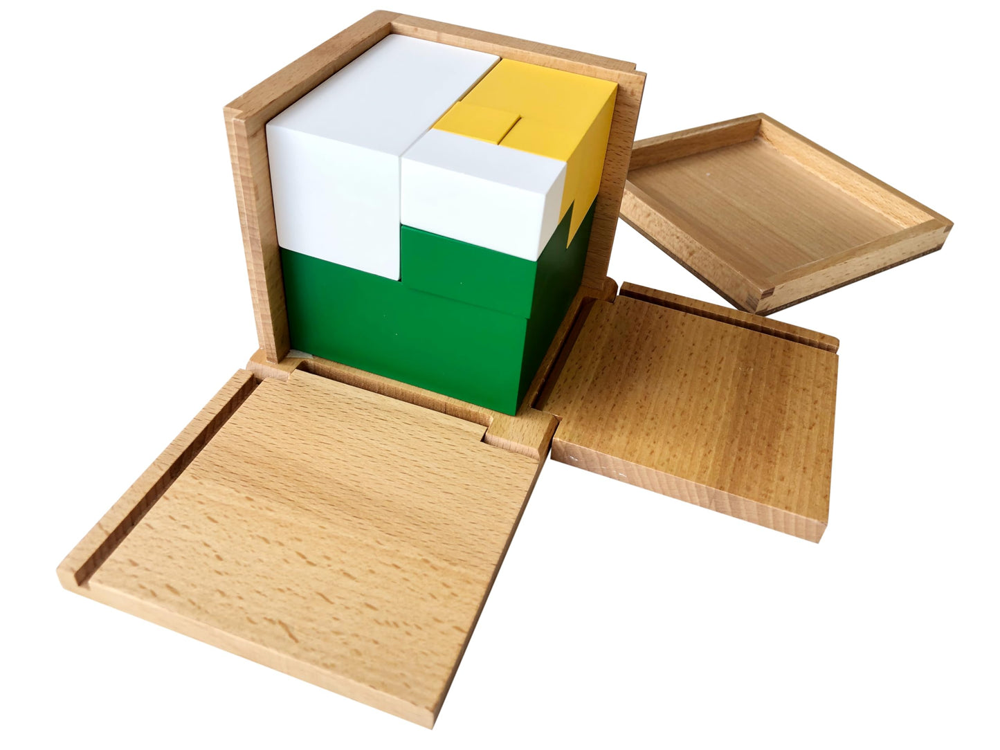 Premium Montessori Power of 2 Cube: Solid Beechwood Doubling Cubes & Chain Set | Educational Brain Toys & Montessori Math Manipulatives for Kids Ages 3-6, Homeschool & Preschool (Power of 2 cube)