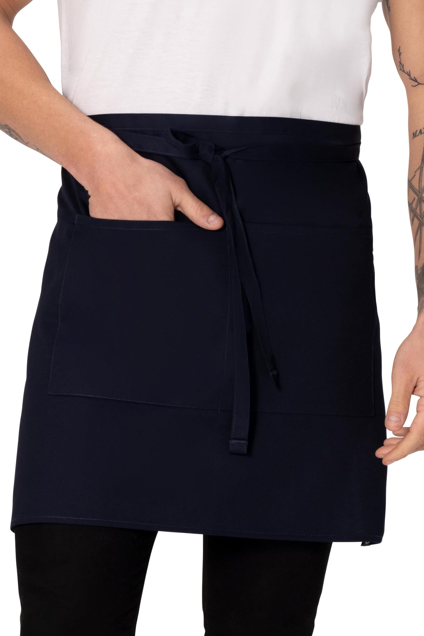 Chef Works Unisex Half Bistro Server Apron, Navy, One Size