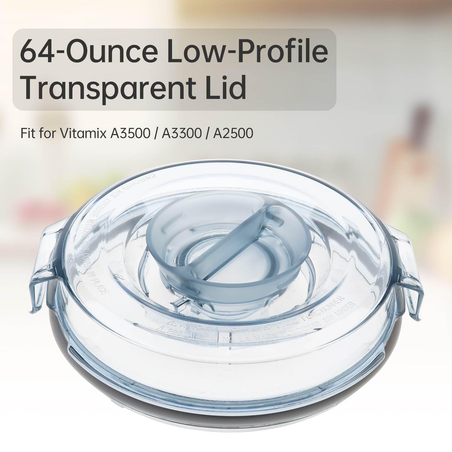 Blender Lid Cover Cap Fit for Vitamix, 64oz Clear Blender Lid Low Profile Container Lid Replace for Vitamix A3500 A3300 A2500 V1200 Venturist Pro Pitchers, Compatible with vitamix Container Jar Cup