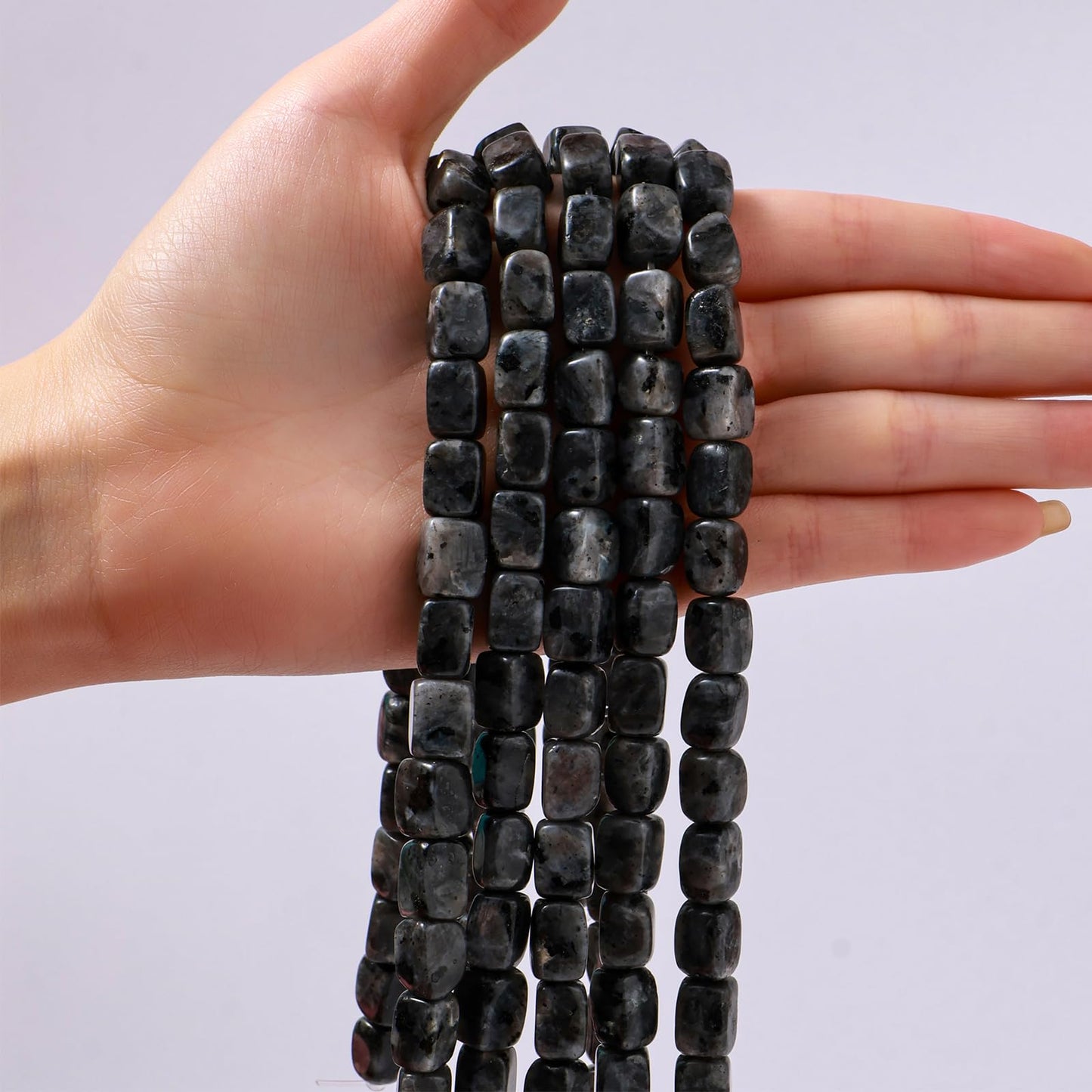Natural Large Black Spectrolite Cube Stone Beads 8x11mm 38cm/str Loose Semi Gemstone Stone Square Beads for Making Bracelets Necklace