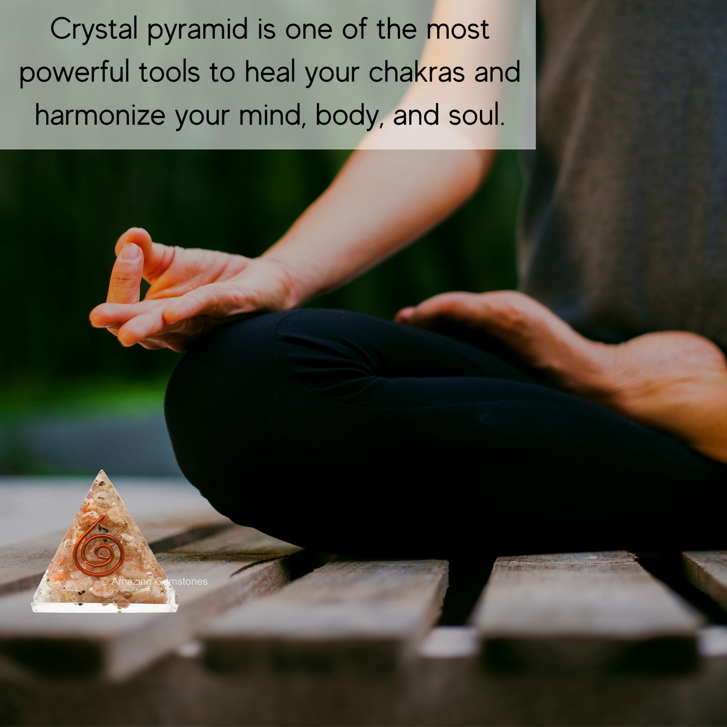 Amazing Gemstone Sunstone Orgone Pyramid - 30mm Small Orgonite Pyramids with Crystals and Healing Stones - Authentic Organite Gifts