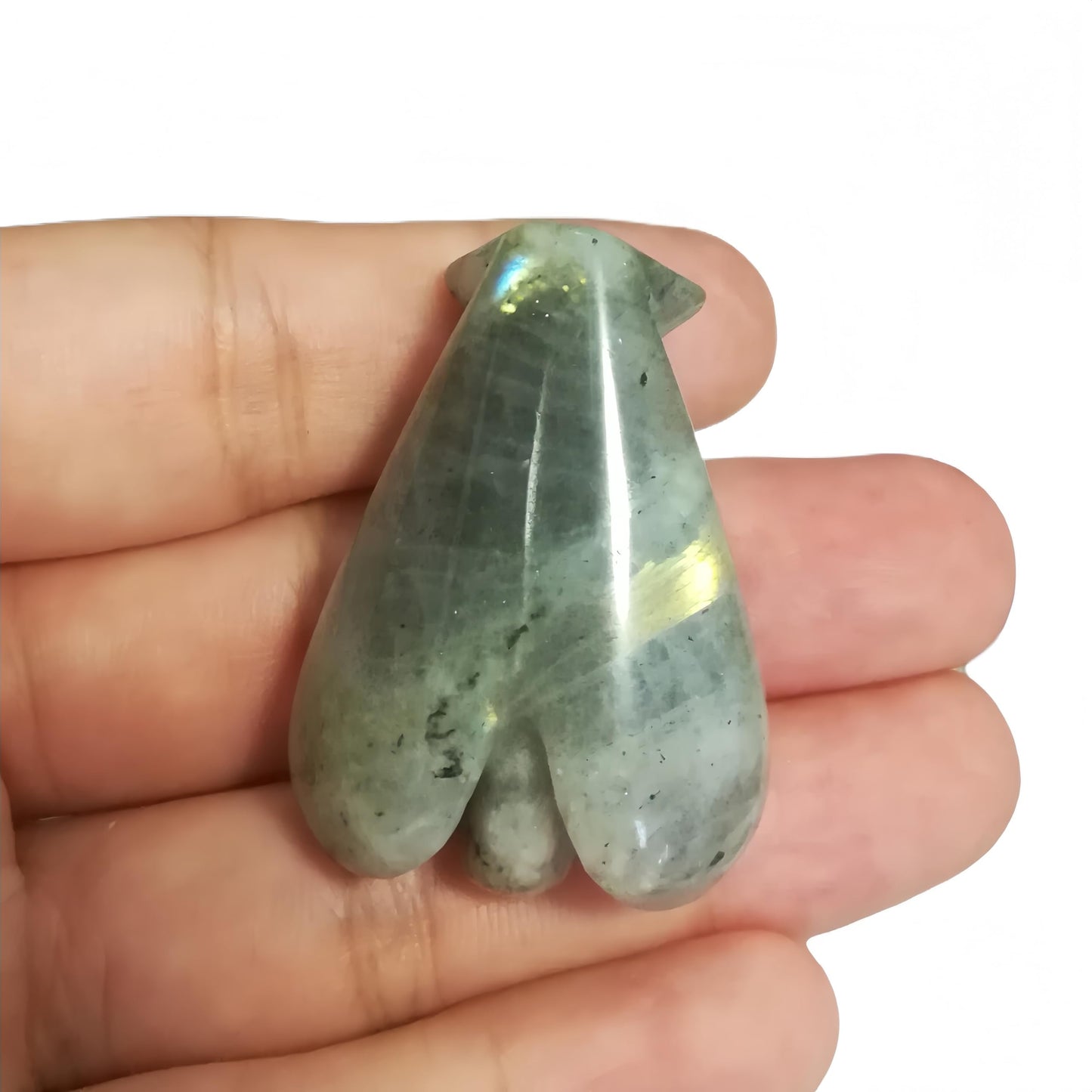 Afucats Natural Moonstone Healing Guardian Angel Indoor Decorative Stone,1.5 Inches Carving Pocket Palm Statue,Gift for Her Christmas Décor