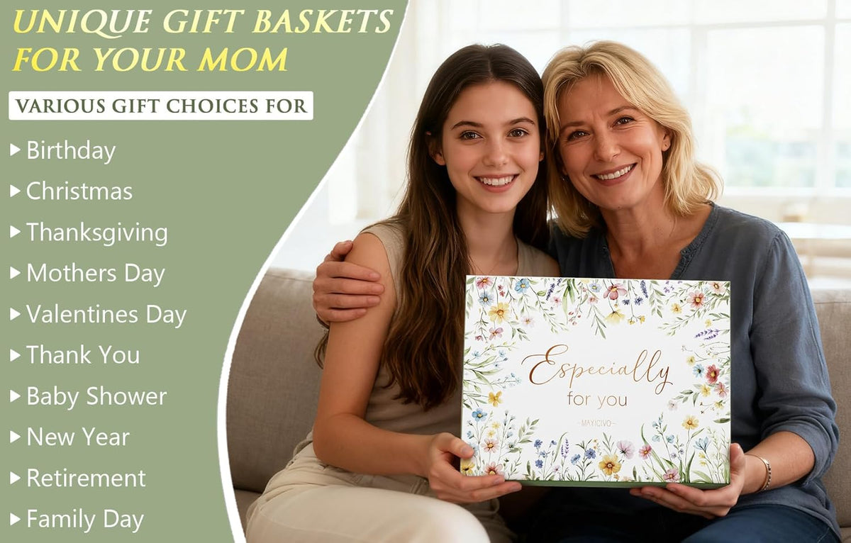 Christmas Gifts for Mom from Daughter Son Kids, Best Mom Birthday Gifts Ideas for Women Mother-in-Law Xmas Mothers Day Gift Baskets for Mother, New Mama Gift for Wife from Husband w/Canvas Tote Bag