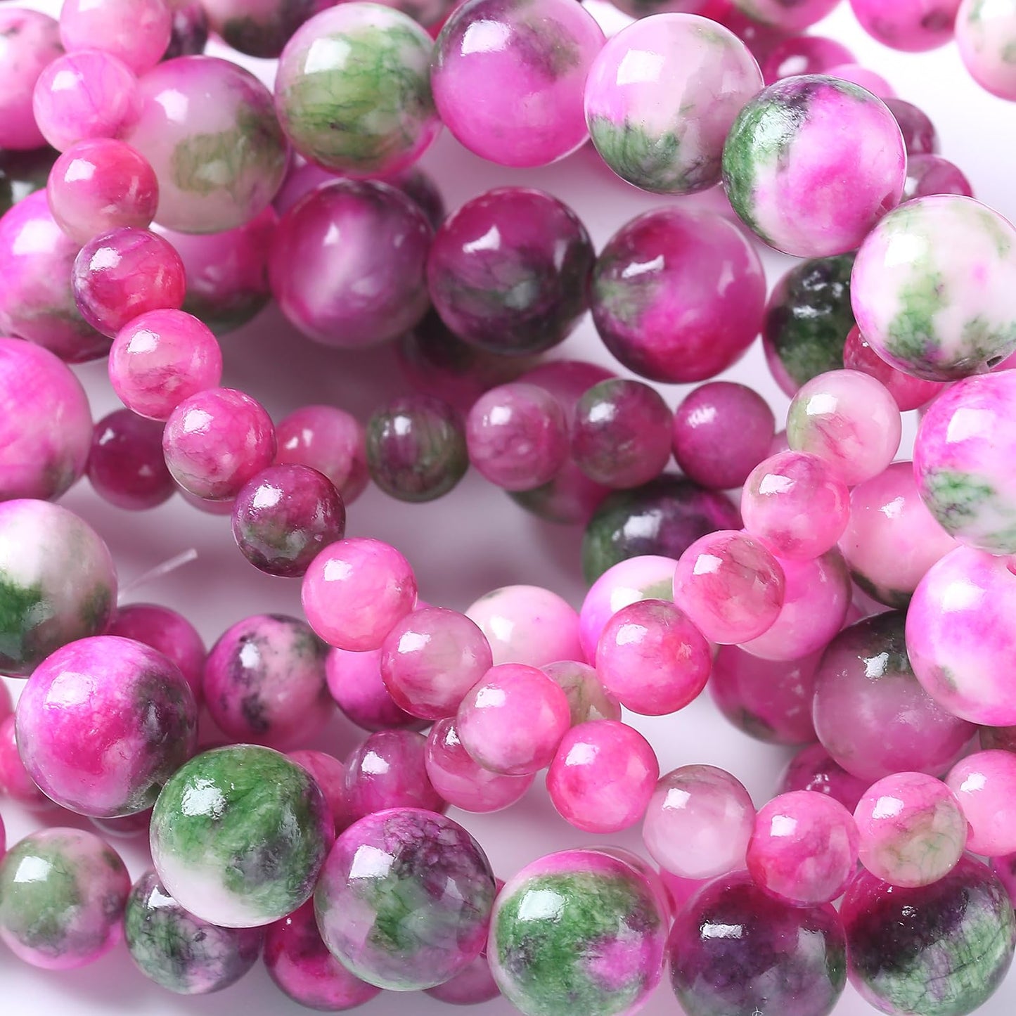 6MM 60PCS Pink Green Persian Jade Spacer Loose Beads for Jewelry Making DIY Bracelet Necklace