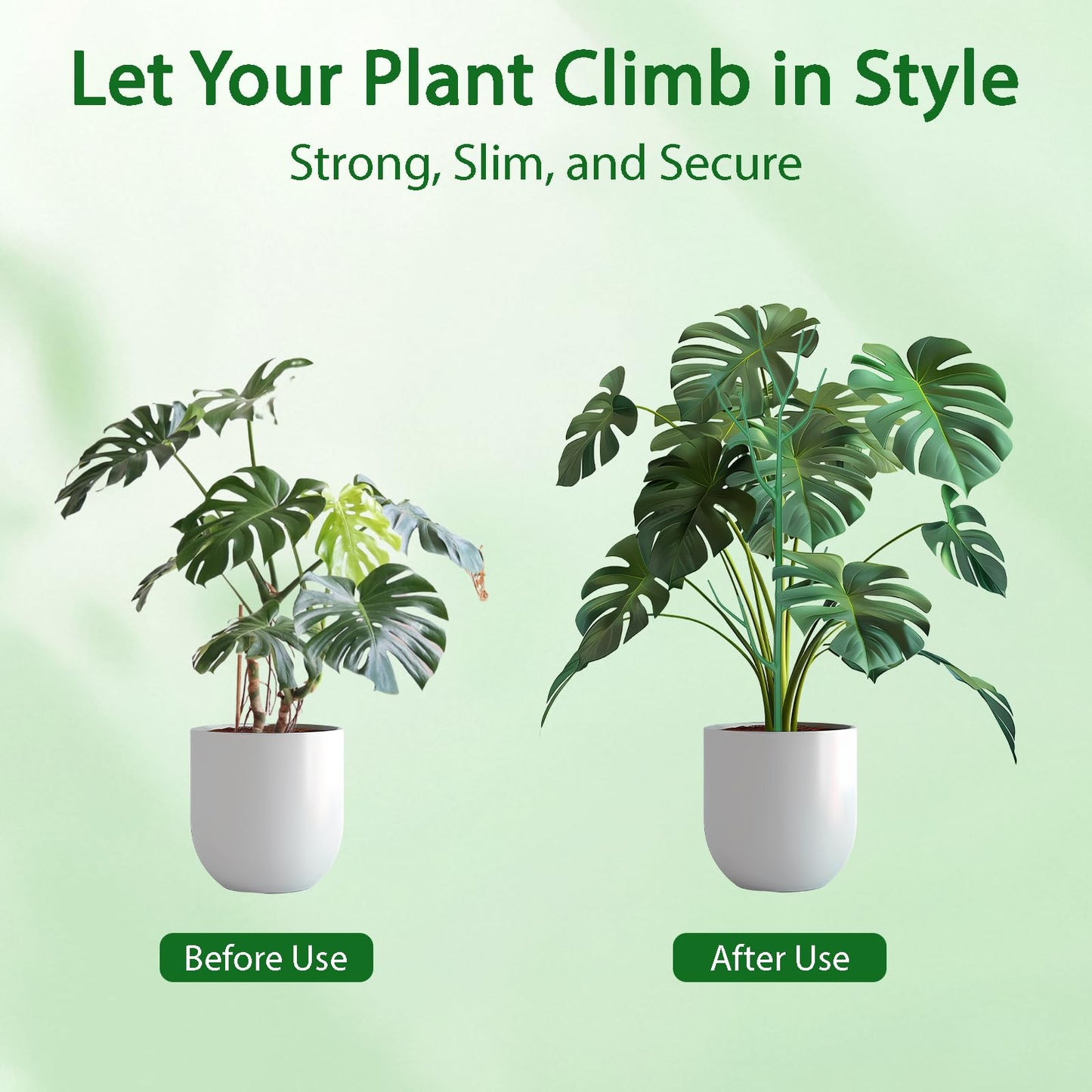 Obralitic 15 Pack Stackable Plant Supports Stakes, Sturdy Garden Trellis for Climbing & Vining Plants, Monstera, Pothos & Philodendron - Reusable Plant Stakes for Indoor & Outdoor Potted Plants