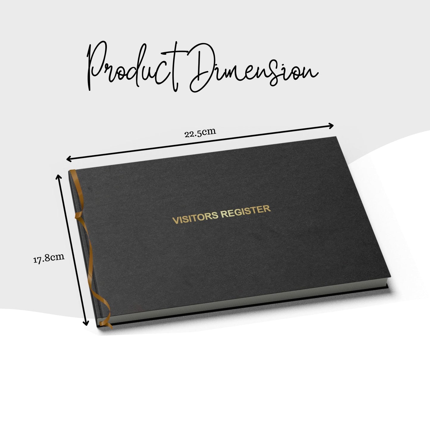 Officewerks Visitors Register & Guest Book, 120 Pages, 8 7/8" X 7", Black Hardbound Cover, Durable Smyth Sewn Binding