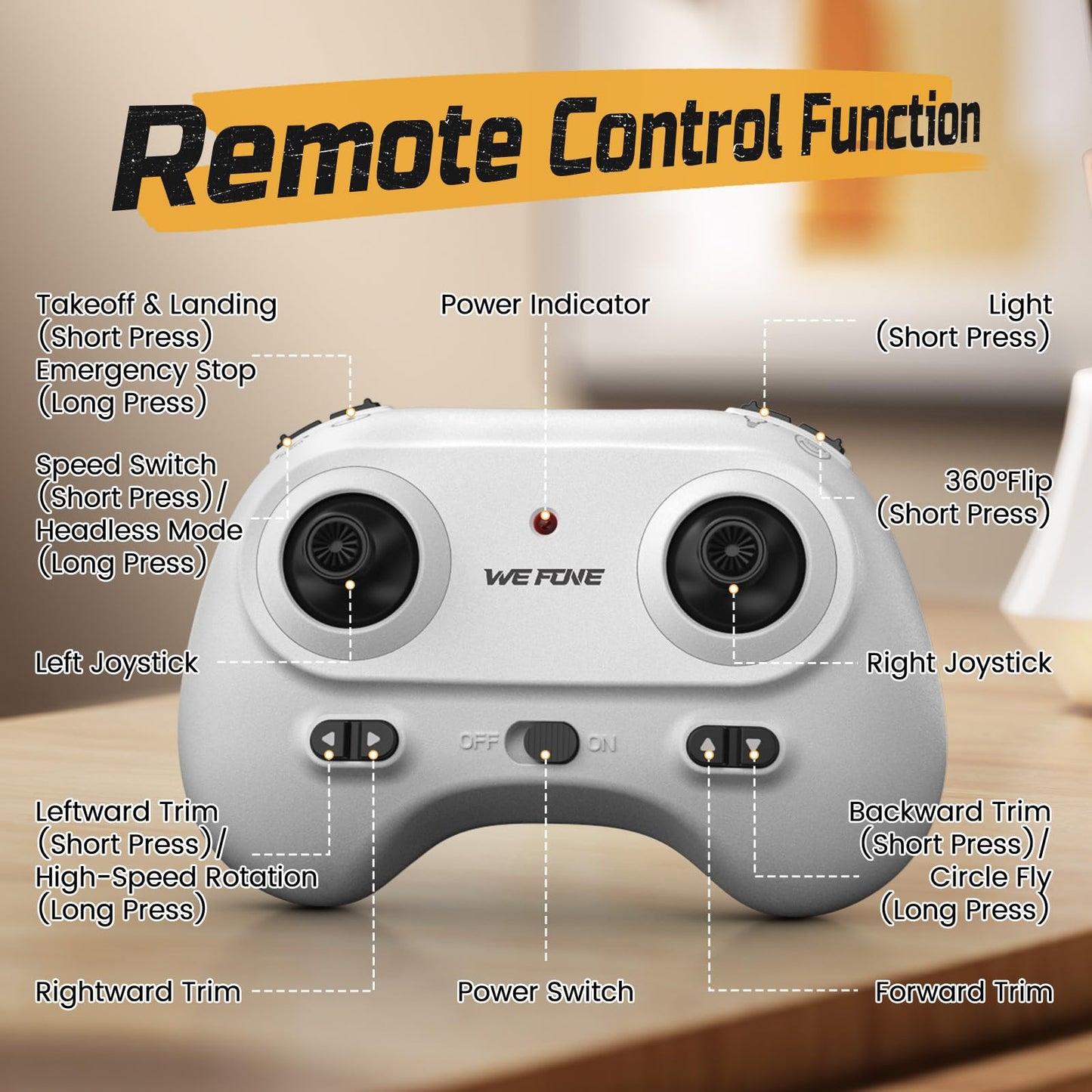 WeFone WF15 Drone for Kids & Beginners with 3 Batteries 21 Min Flight, 360° Flips, Altitude Hold, One-Key Start, 3 Speeds,Colorful LED Lights for Night Flying, Great Gift Toy for Boys Girls