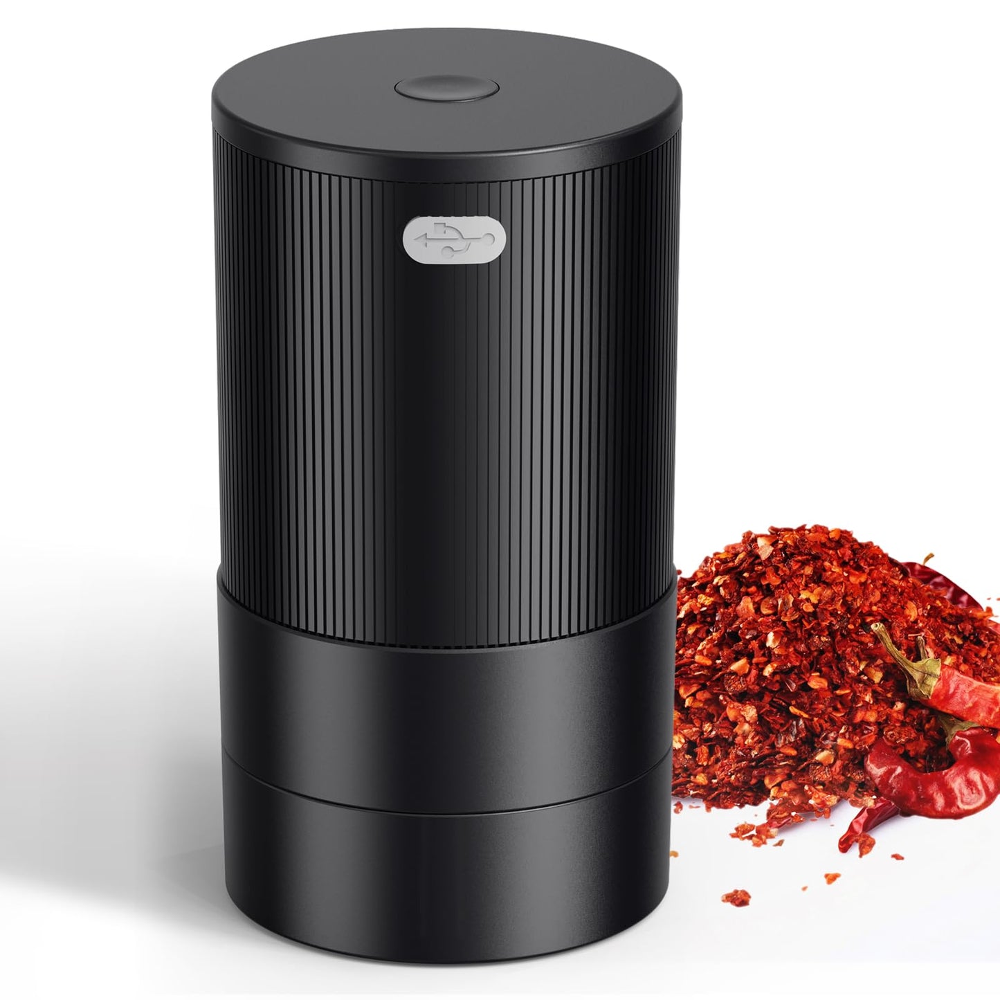 KINGTOP Electric Grinder, Automatic Zinc Alloy Spice Mill, One-Handed Operation, Dual Grind Modes: Flip for Fine or Upright for Coarse