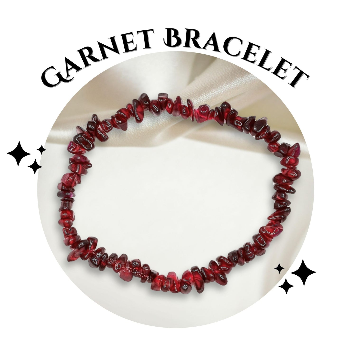 Amazing Gemstone Chips Bracelet (Garnet)