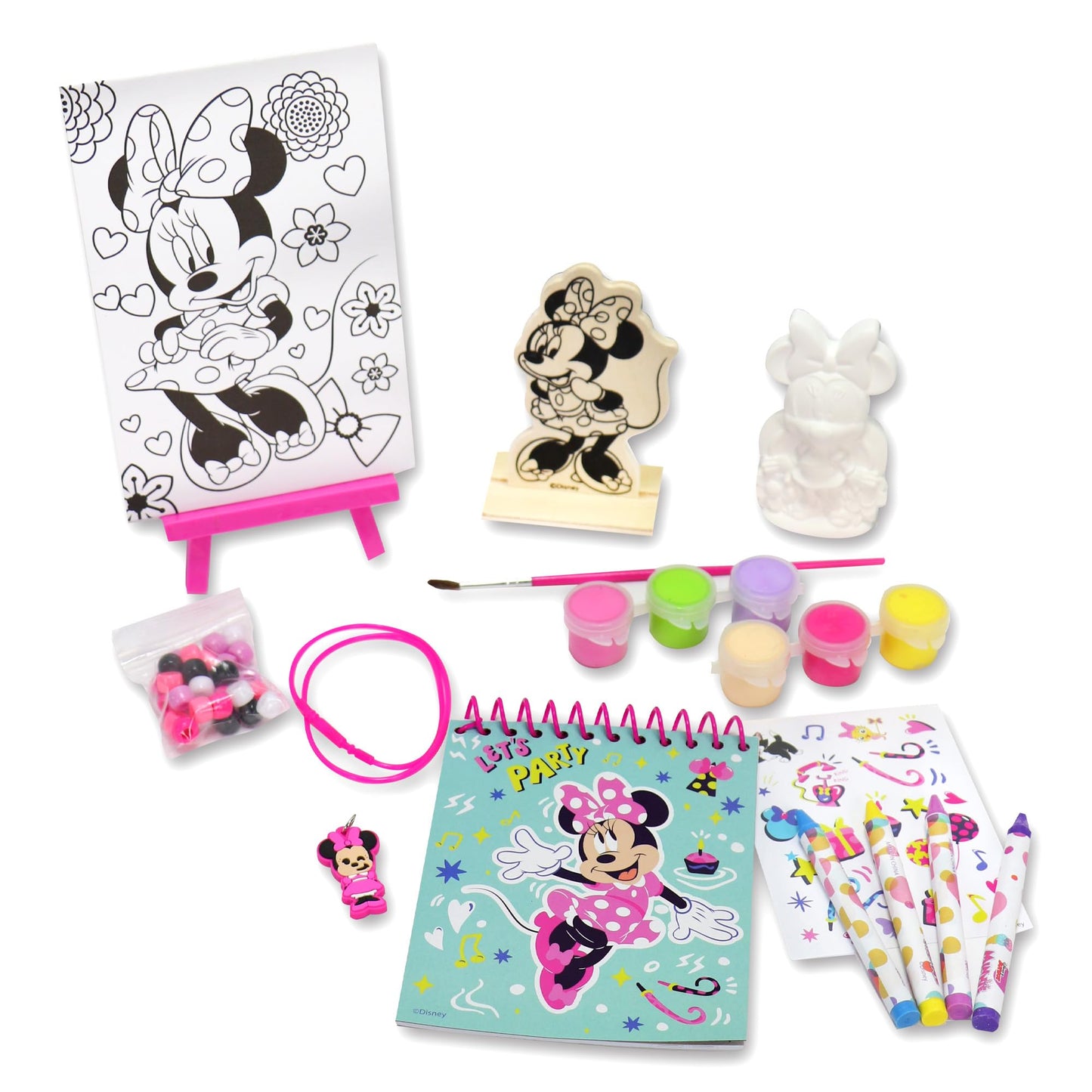 Disney Junior Minnie Mouse 5 in 1 Creativity Tub, 50-Piece Paint and Color Preschool Arts and Crafts Activity Set