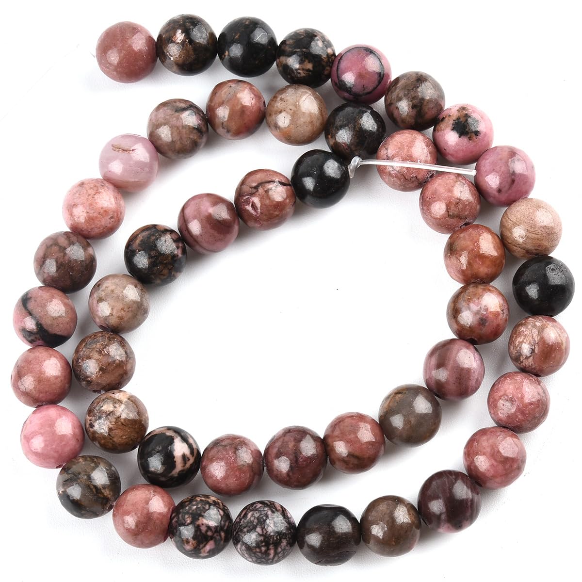 Genuine Black Rhodonite Beads for Jewelry Making Gemstone Semi Precious Stone Round 6mm Strand 15"(58-62pcs)