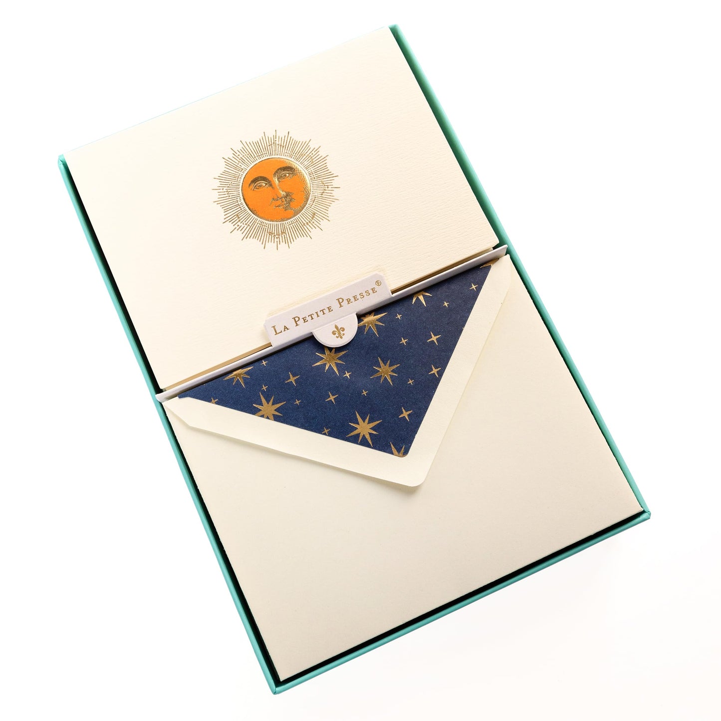 Graphique Sun Designer Cards Luxe Collection, Gold Foil Embossed Stationery Boxed Set, 10 Blank Cards with 11 Envelopes, All Occasion Greetings, 5.25" x 3.8"