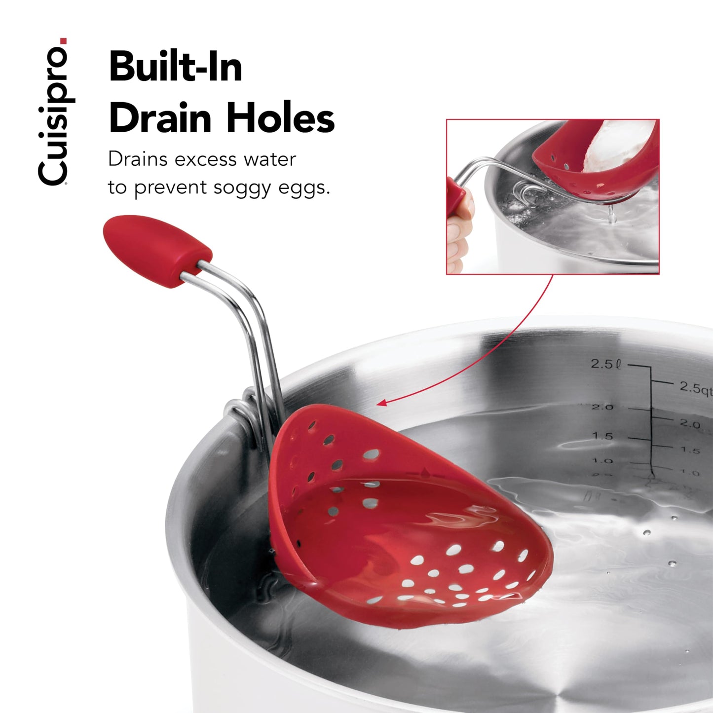 Browne & Co Cuisipro Egg Silicone Poacher Set of 2, Red