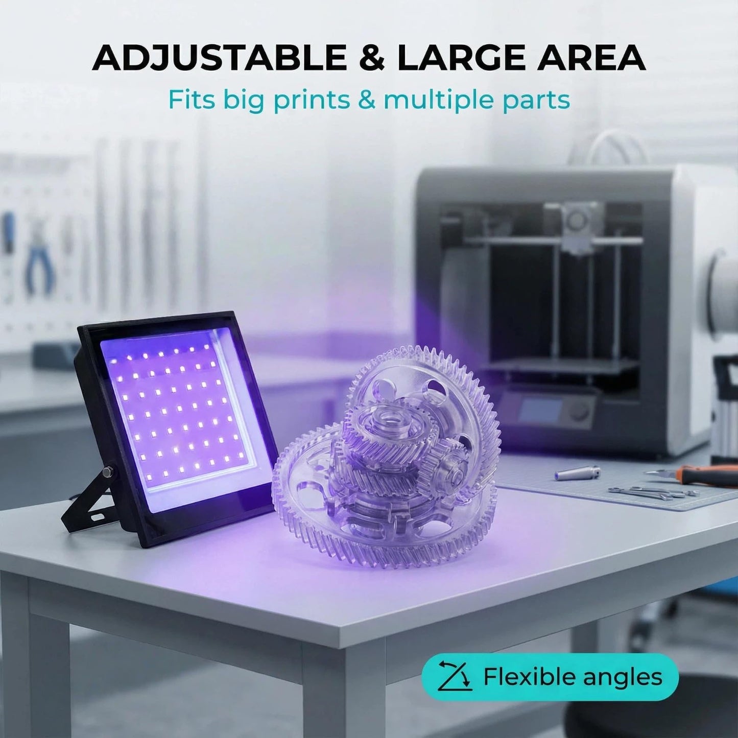 Intmo 3D Printer UV Resin Curing Light with Timer,for SLA DLP LCD 3D Printer Solidify Photosensitive Resin, 30W 365 to 405nm UV Lamp, DIY Curing Enclosure,Large
