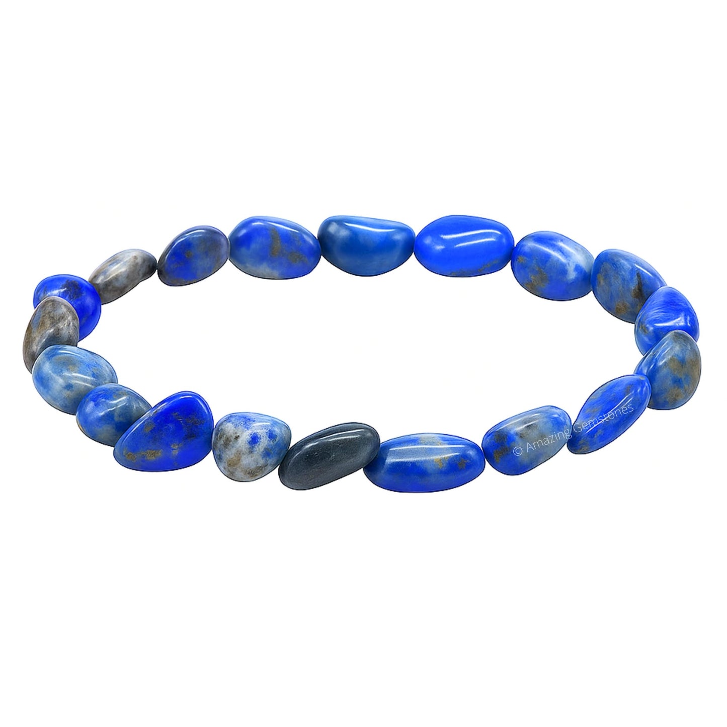 Amazing Gemstone Lapis Lazuli Bracelet - Chakra Protection Mens Lapis Lazuli Tumbled Stone Bracelet Gemstone Beaded Pulseras Para Hombres Mujer Christmas Stocking Stuffers