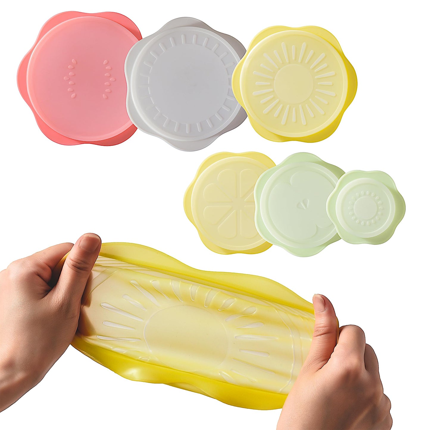 Reusable Silicone Stretchable Lids – 6‐Piece Multicolor Food Covers for Bowls, Cups & Containers – Airtight, Leak‑Proof, BPA‑Free, Microwave/Dishwasher/Freezer Safe – Green Hearth