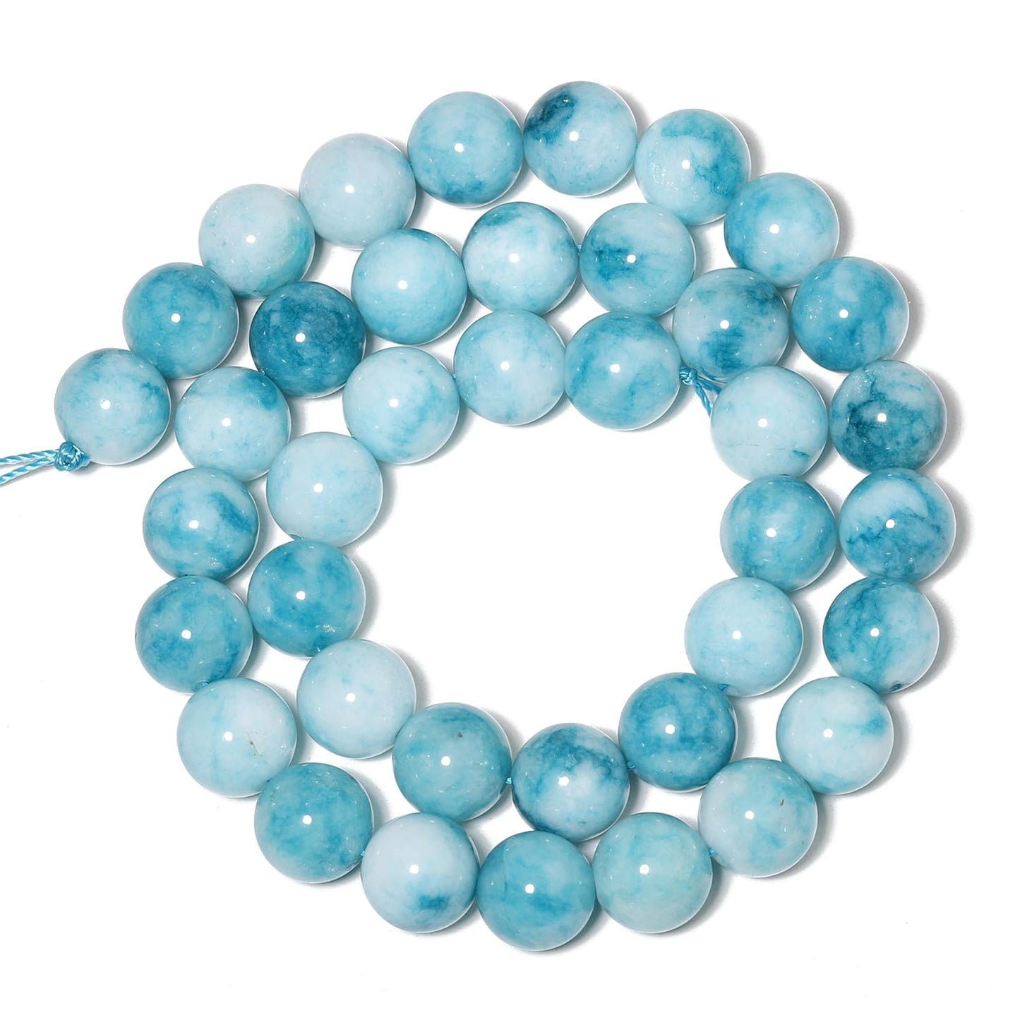 NITOPUPU 10mm 37pcs Natural Blue Jasper Stone Beads for Jewelry Making Supplies, Round Crystal Beads for Bracelets Necklace DIY Crafts