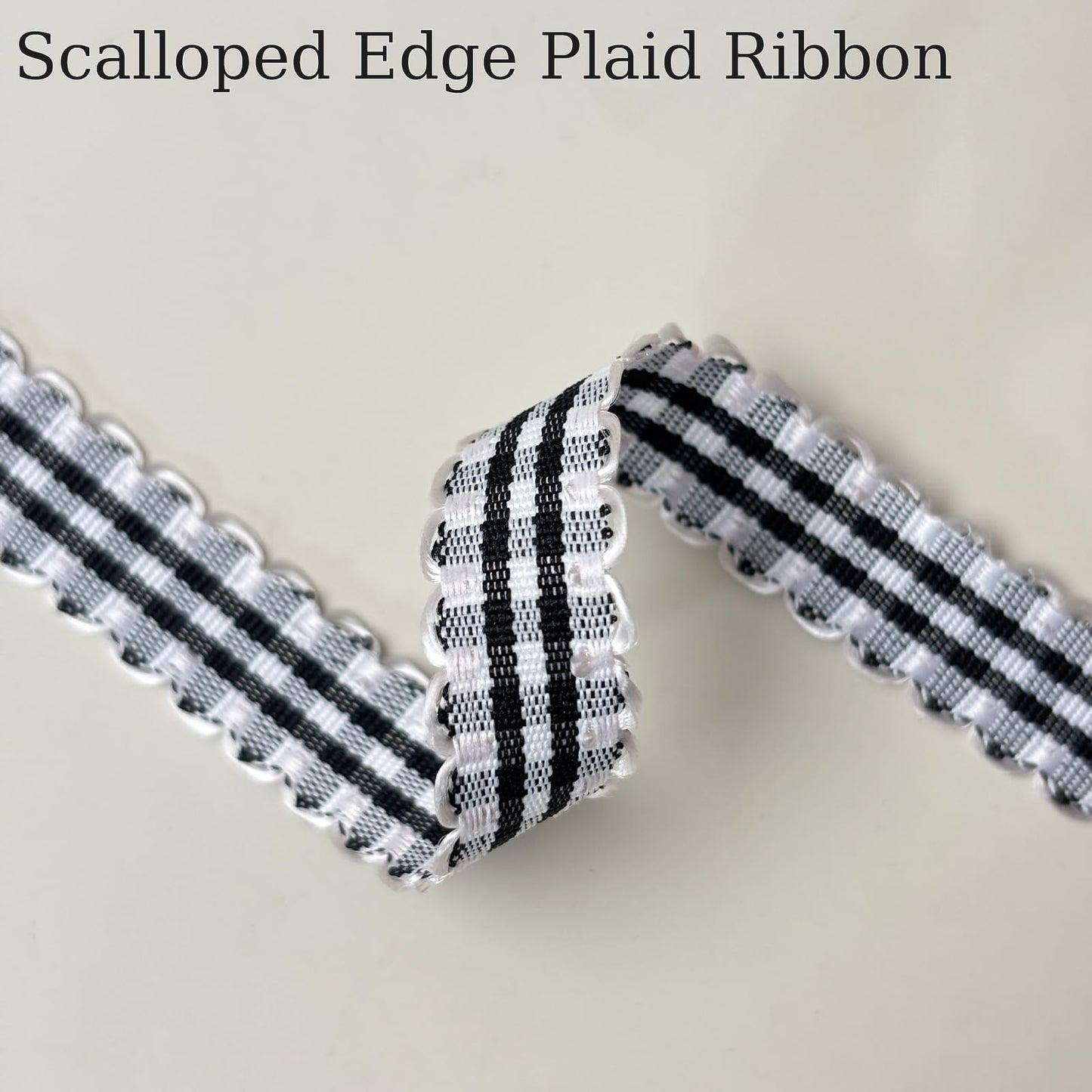 PQZKLDP Gingham Plaid Ribbon - 3/8" x50 Yards 100% Polyester Checked Ribbon for Gift Wrapping, Flower Bouquets, Wreaths - Christmas Home & Party Decor Craft Ribbon(Black)