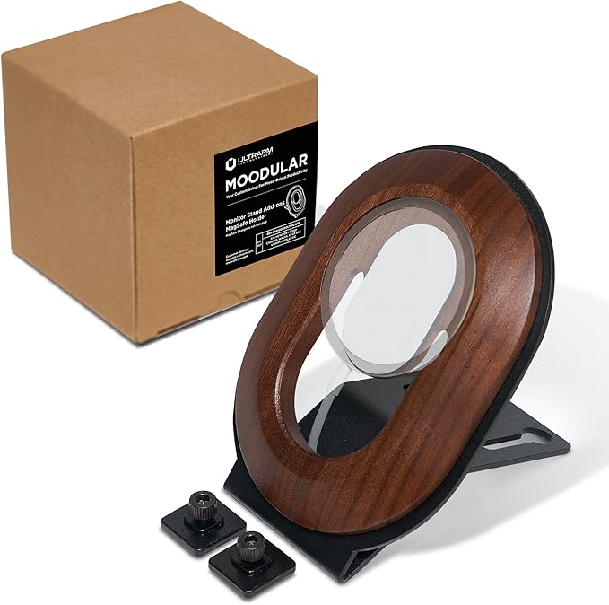 ULTRARM Moodular Add-ons Phone Stand for Magsafe (Charger Not Included) [Accessory Only - Requires Moodular Wooden Monitor Stand Slide Rails for Use] Black MSA-MS