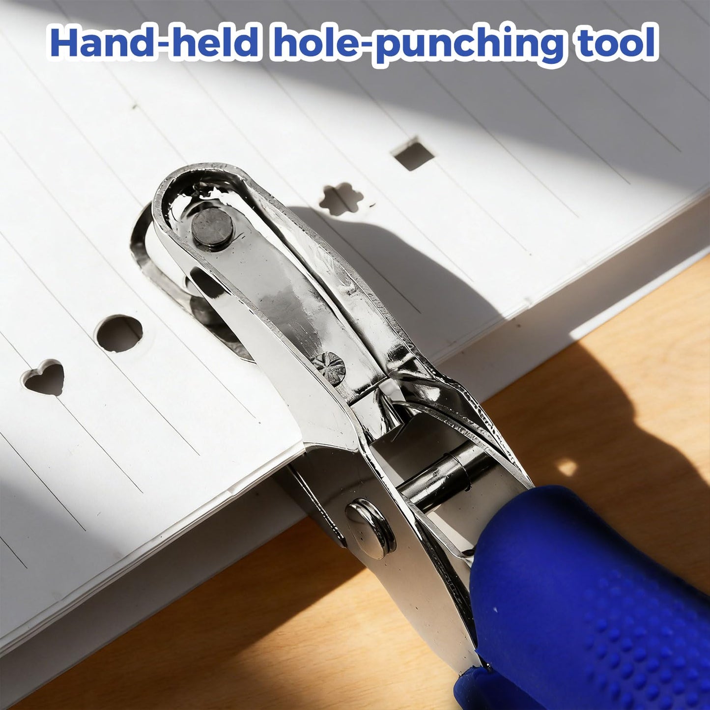 7-Pack Craft Hole Punch Set, Metal Single Hole Puncher with Soft-Grip Handles, 1/4" & 3/16" Multi Shapes for Scrapbooking, Card Making, Office Binder & DIY Crafts