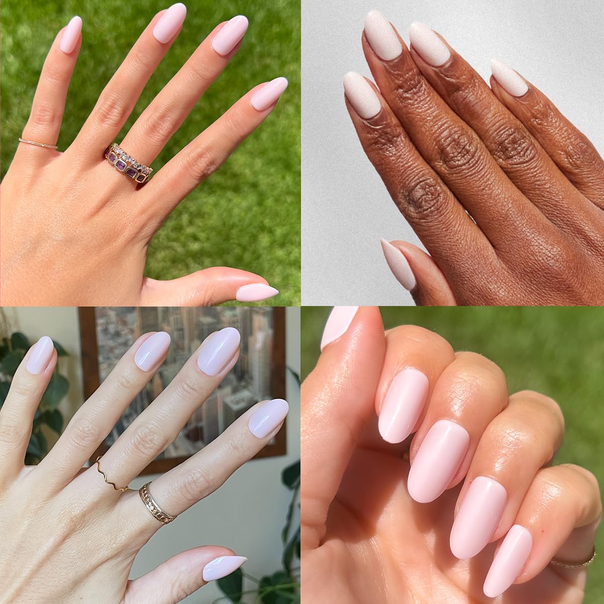 Olive & June Instant Mani Press-On Nails (Glue) | 42 Fake Nails, 21 Sizes | Non-Toxic Long-Lasting Recycled Materials Realistic Look | Salon-Quality at Home | Medium, Oval | GH