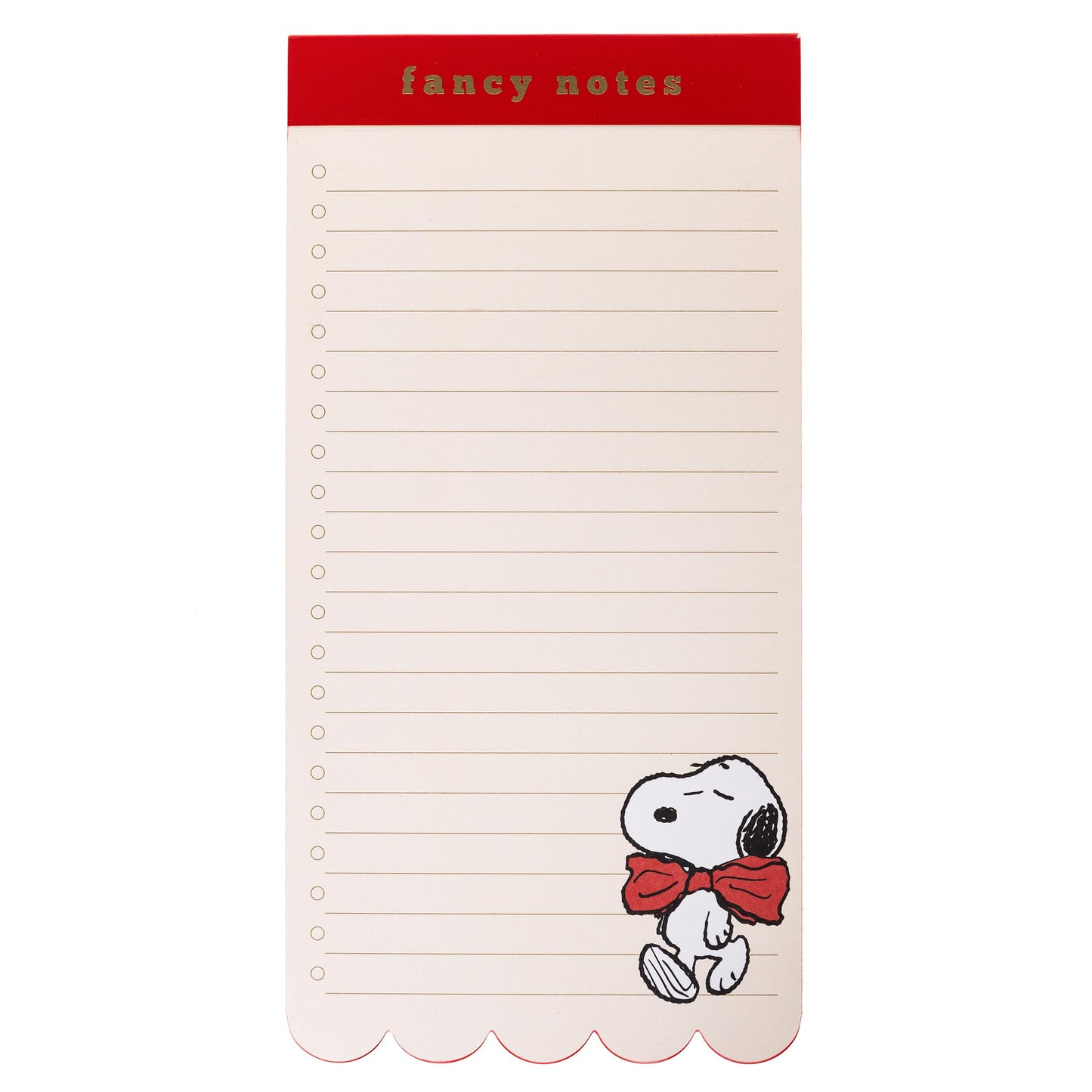 Graphique Peanuts Scallop List Pad, Cute Memo Notepad for To Do Lists and Daily Notes, 80 Perforated Sheets, Luxe Sketch Paper, Slim Desk Pad for Office, Home, School, Daily Planning