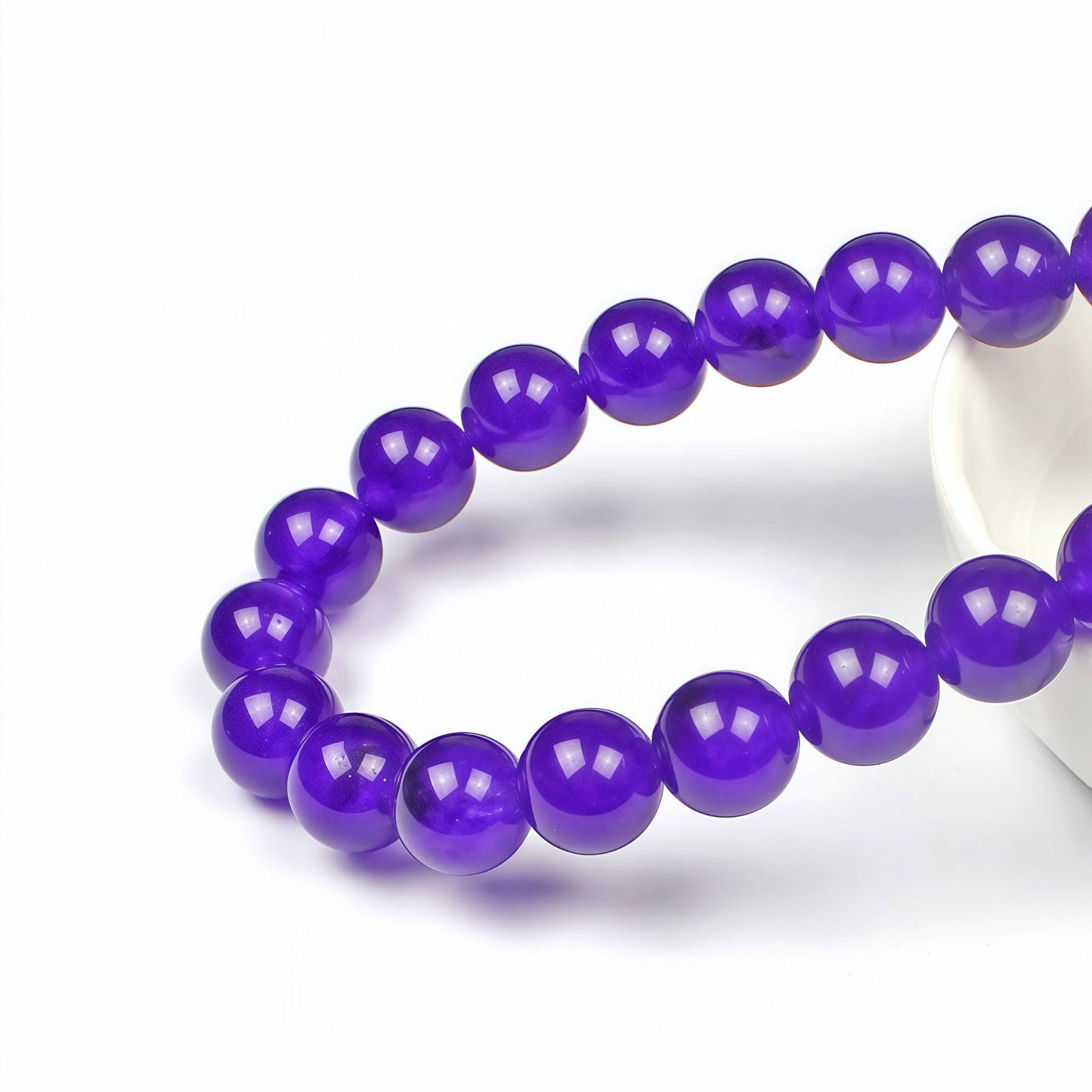 MJDCB Natural Stone Beads Purple Jade Round Loose Beads for Jewelry Making DIY Bracelet Necklace (6mm)