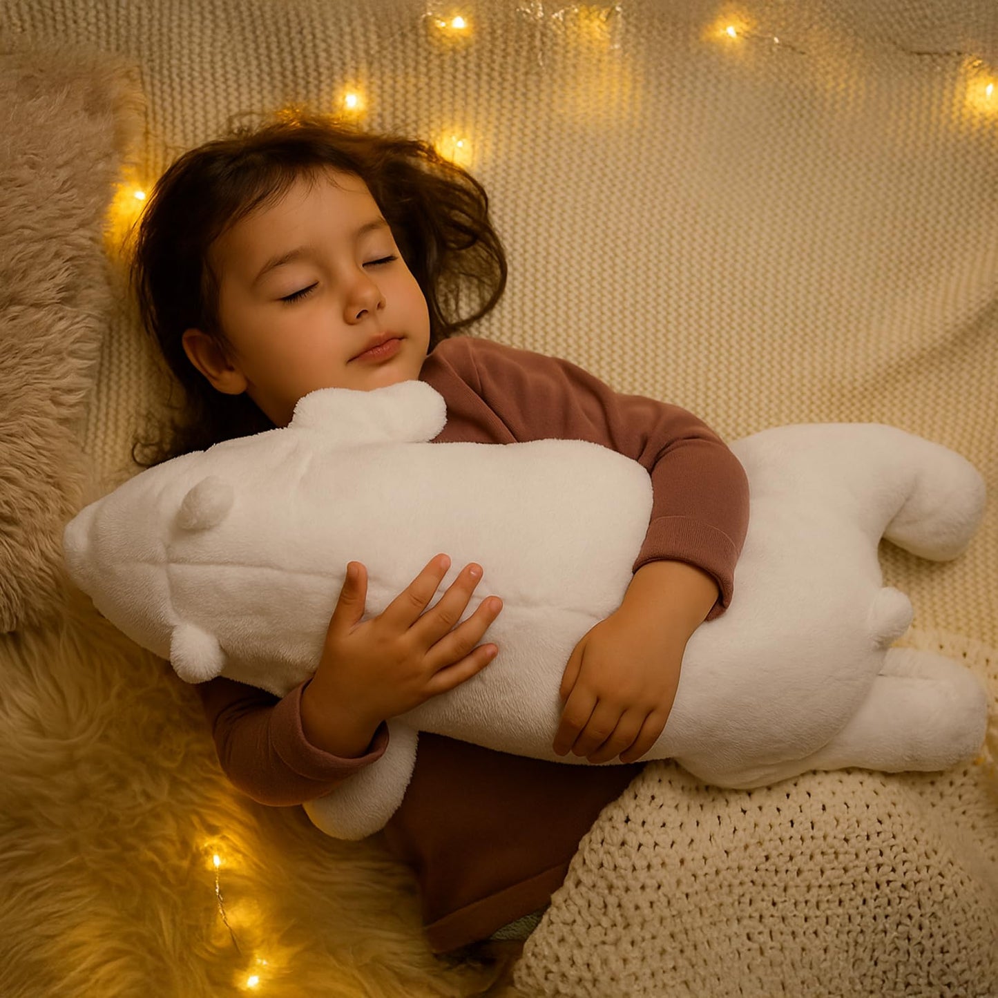 WEIGEDU Large Plush Polar Bear Stuffed Animal – 20" Soft White Cuddly Toy for Kids, Toddlers & Polar Bear Lovers – Adorable Sleeping Pillow Buddy for Bedtime, Travel & Gifting