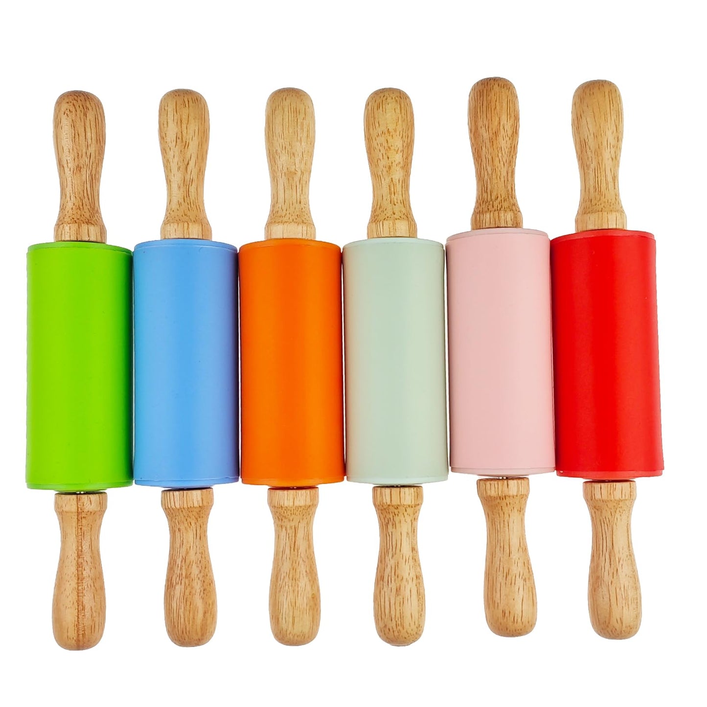 Miokun 18 Pack Small Rolling Pin for Kids, 9 Inch Kids Rolling Pin for Home Kitchen (6 colors)