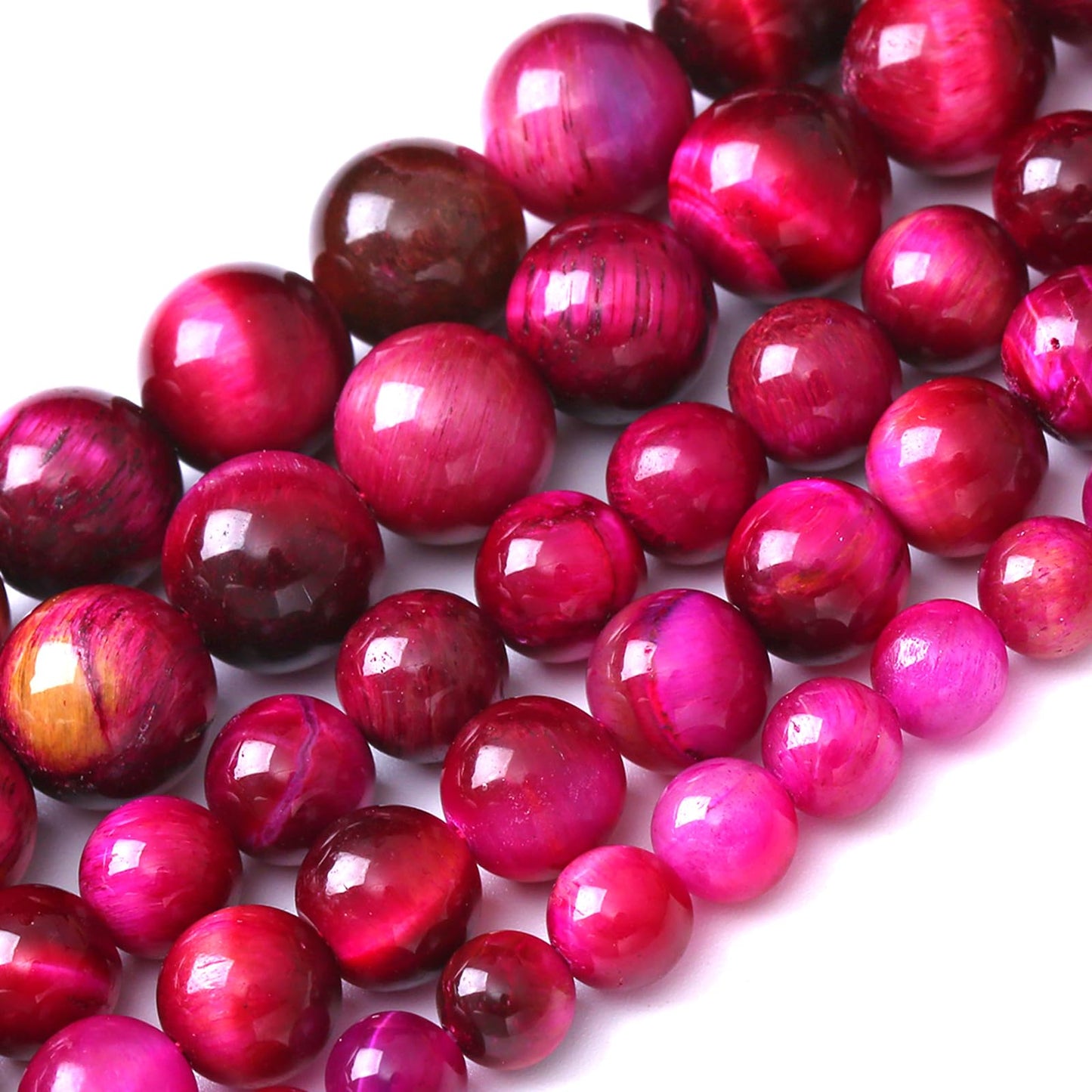 180pcs 4MM Natural Rose Tiger Eye Stone Beads for Jewelry Making Round Gemstone Beads DIY Bracelet Necklace 2 Strands 32"