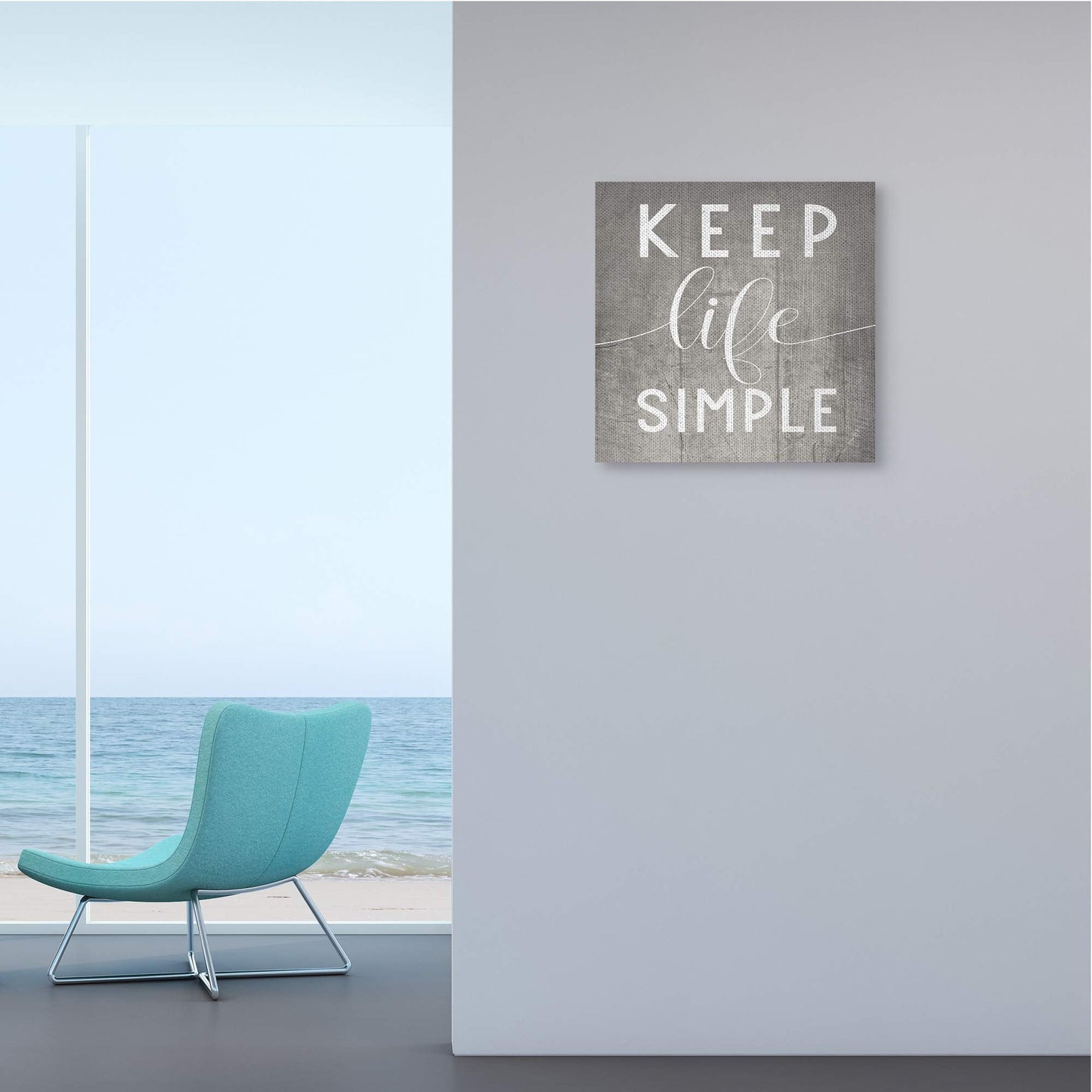 Stupell Industries Keep Life Simple Phrase Grey Plank Pattern