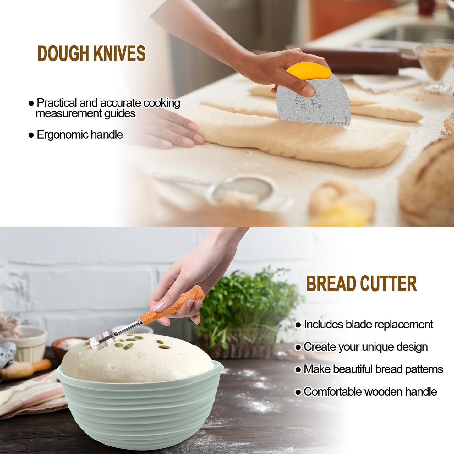NCRexpanse Silicone Banneton Bread Proofing Basket Oval, Sourdough Starter Kit, Bread Making Tool Supplies Accessories, Bowl for Rising Baking Round Brotform Set Homemade Essentials (Light Green)