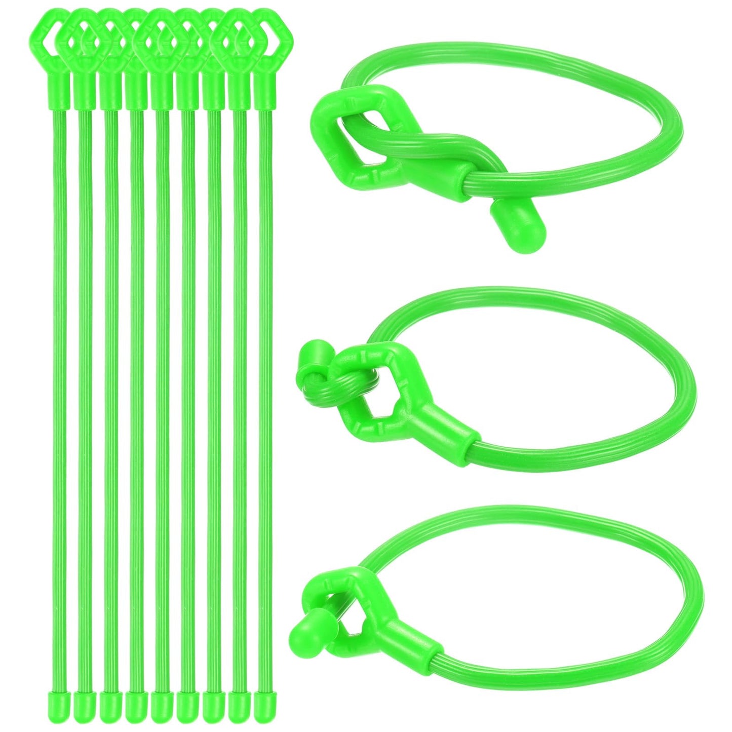 M METERXITY 12-Pack Adjustable Plant Ties, 10inch/25.4cm Silicone Flexible Multi-Function Sturdy Garden Twist Tie for Plant Support/Tree/Shrub/Vine, Reusable Support Twine [Green]