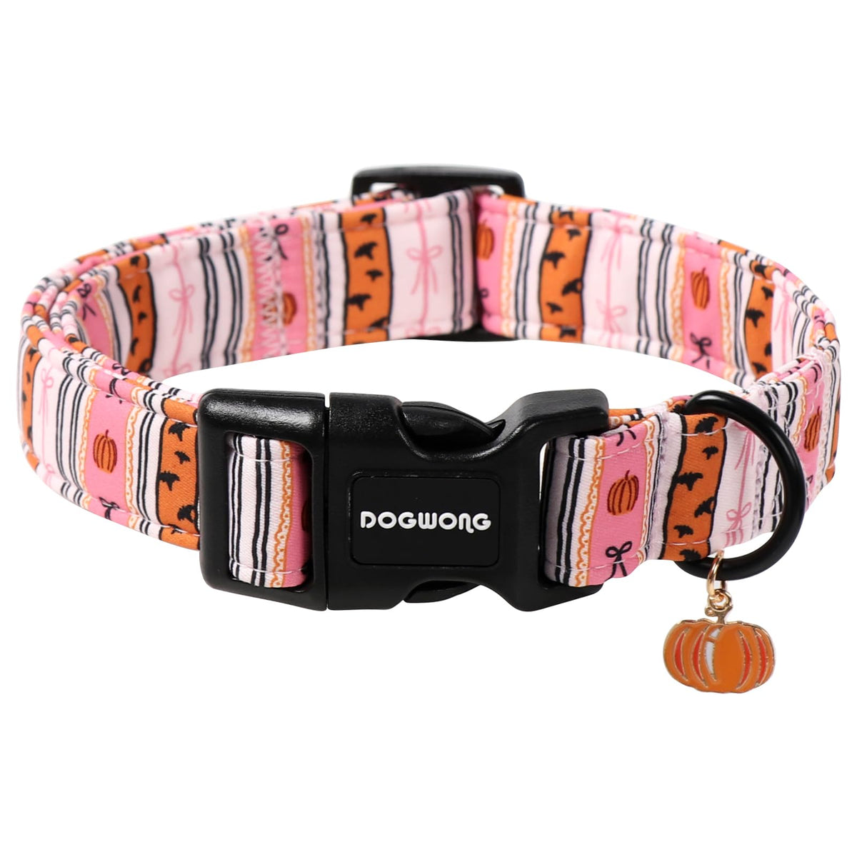 DOGWONG Fall Dog Collar- Pink Halloween Dog Collars Adjustable Classic Halloween Dog Collar for Small Medium Large Dogs S