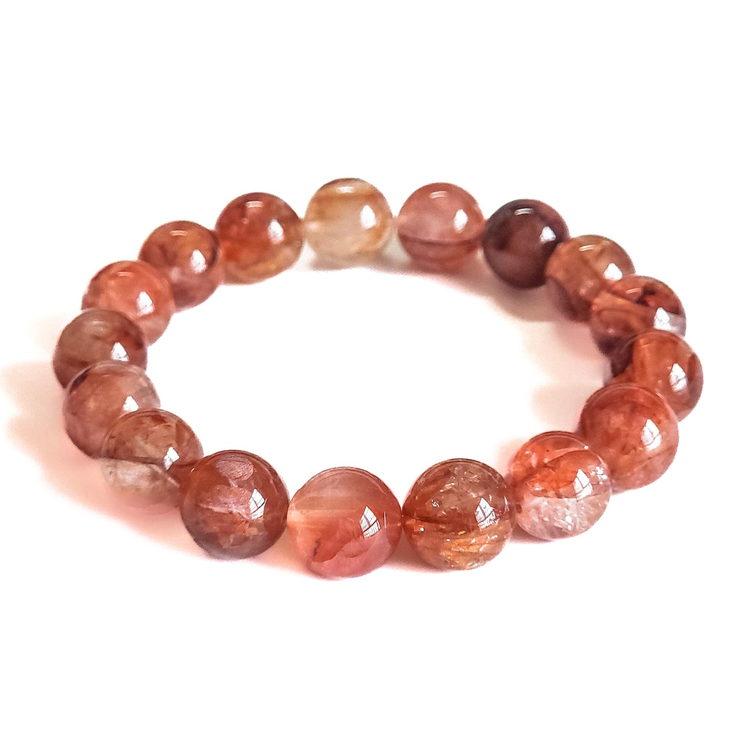 Silan's Natural Red Aventurine Bracelet with Lucky Card, red Crystal Stretch Gift for Women, Elastic Adjustable Gemstone Jewelry with Sparkles (Red, 9-10mm)