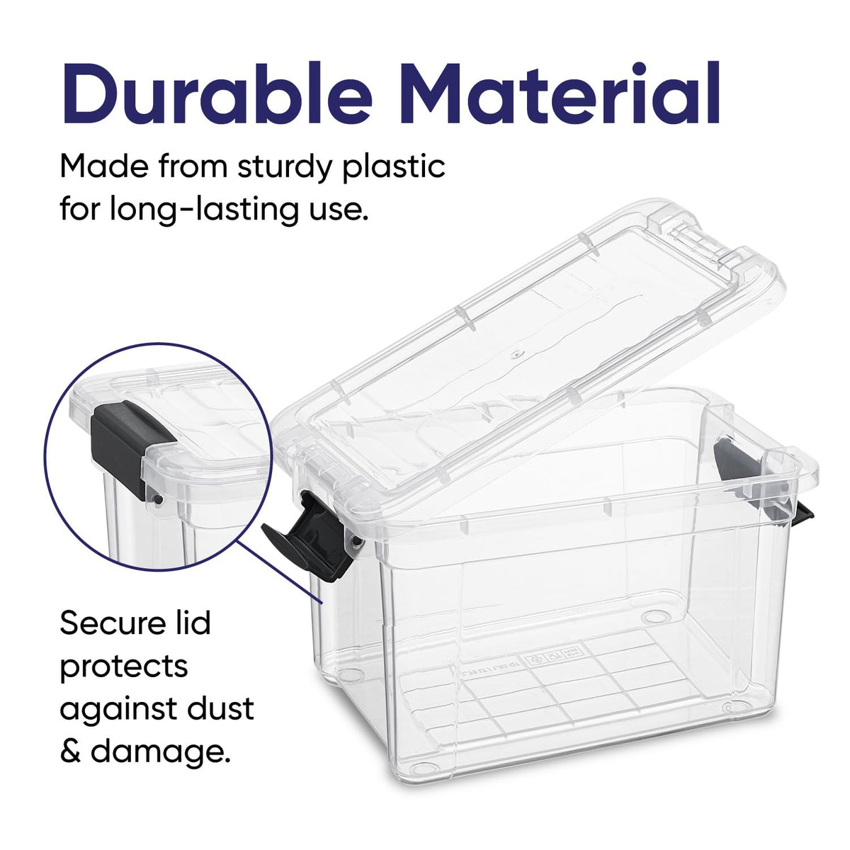 1.4 Quart Mini Clear Plastic Storage Container with Lid (2 Count)